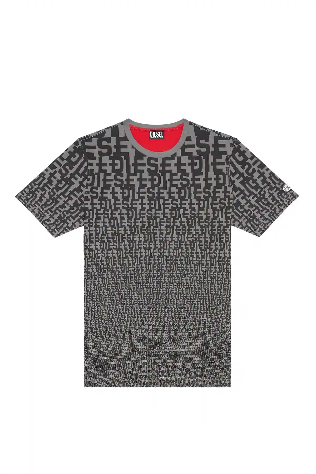 Grey T-shirt with all-over monogram print