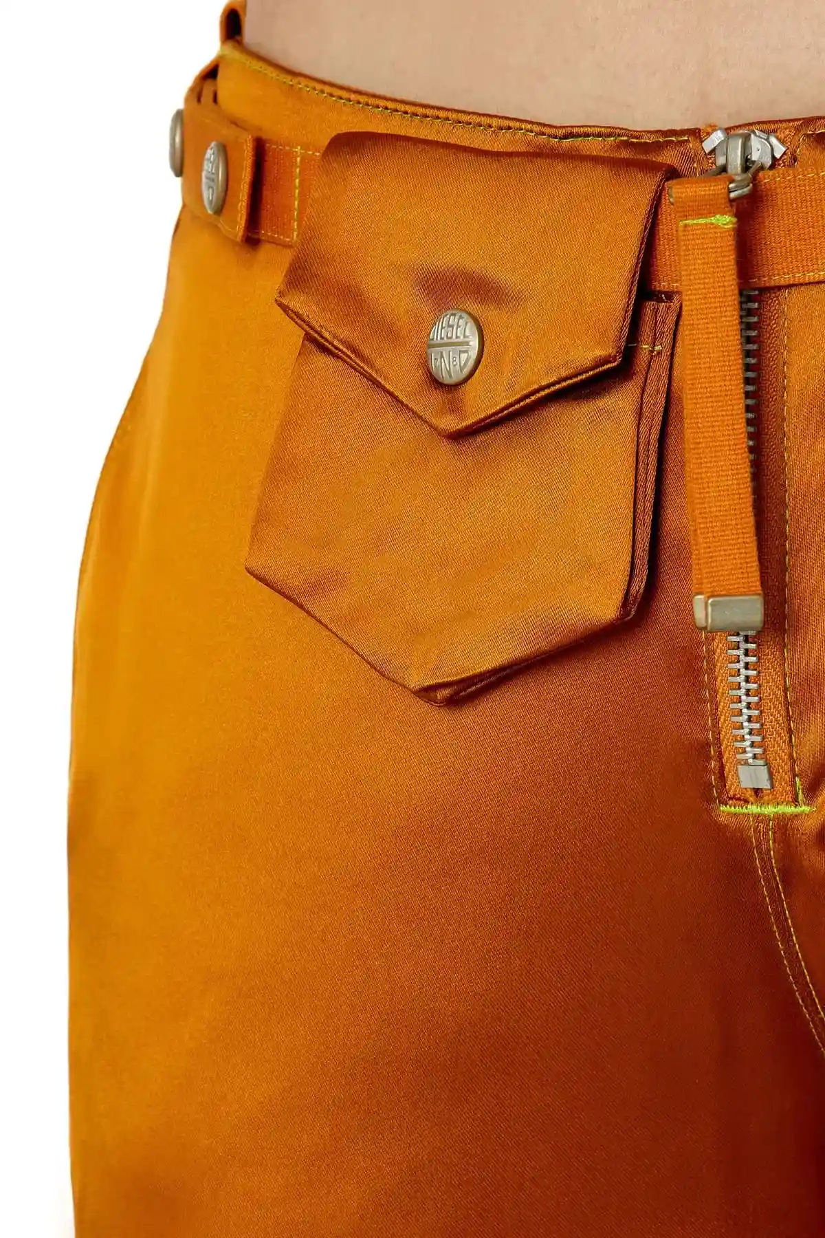 Brown Pants in stretch satin