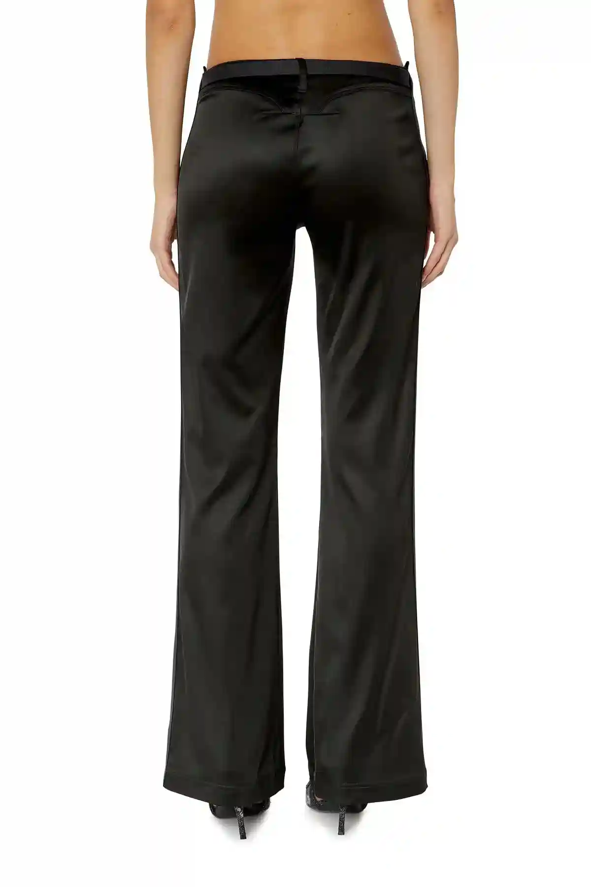 Black Pants in stretch satin