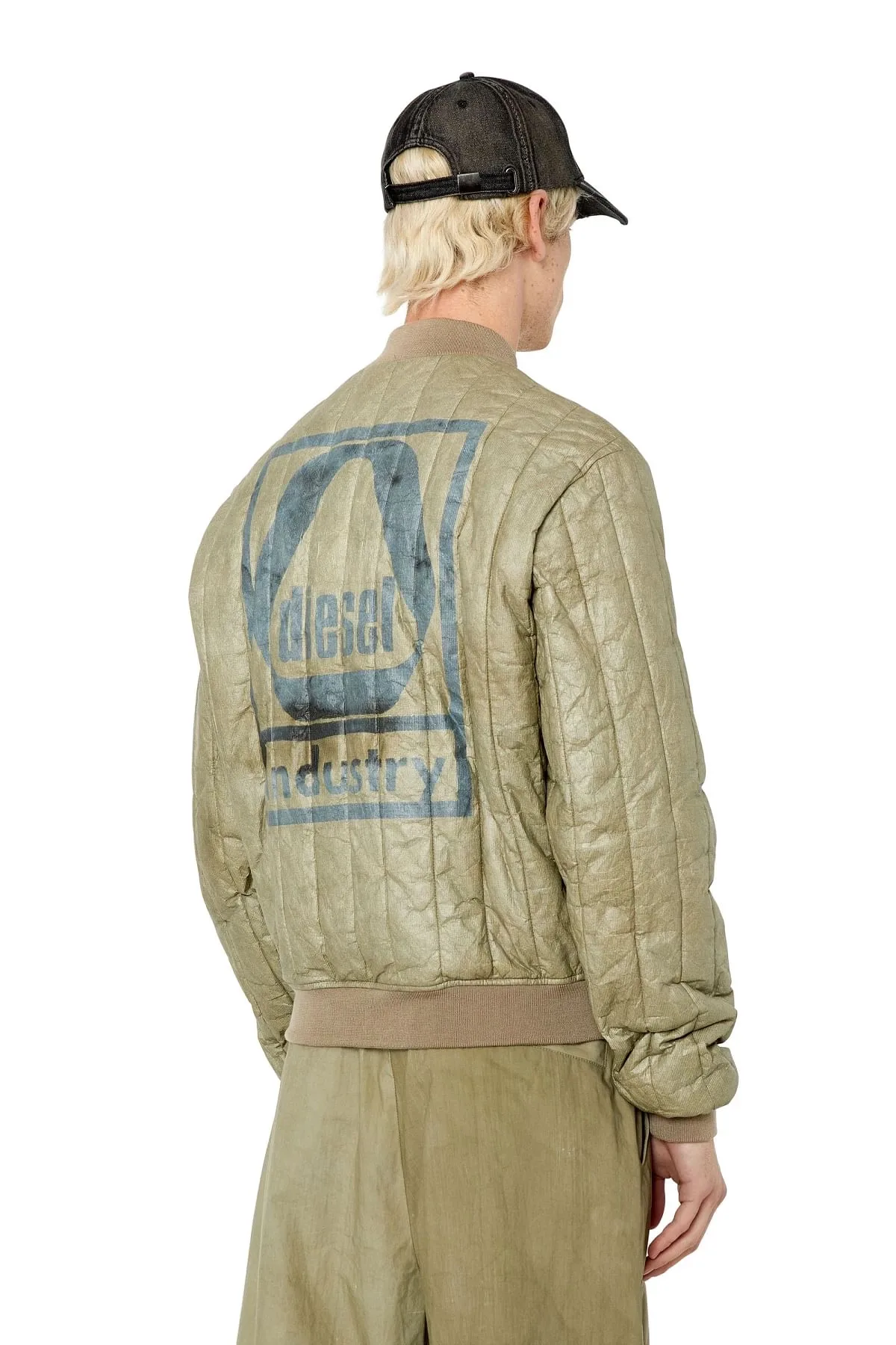 Green Bomber jacket with back print