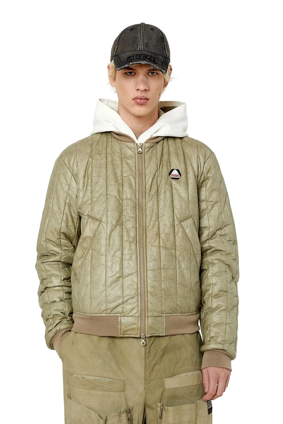 Green Bomber jacket with back print