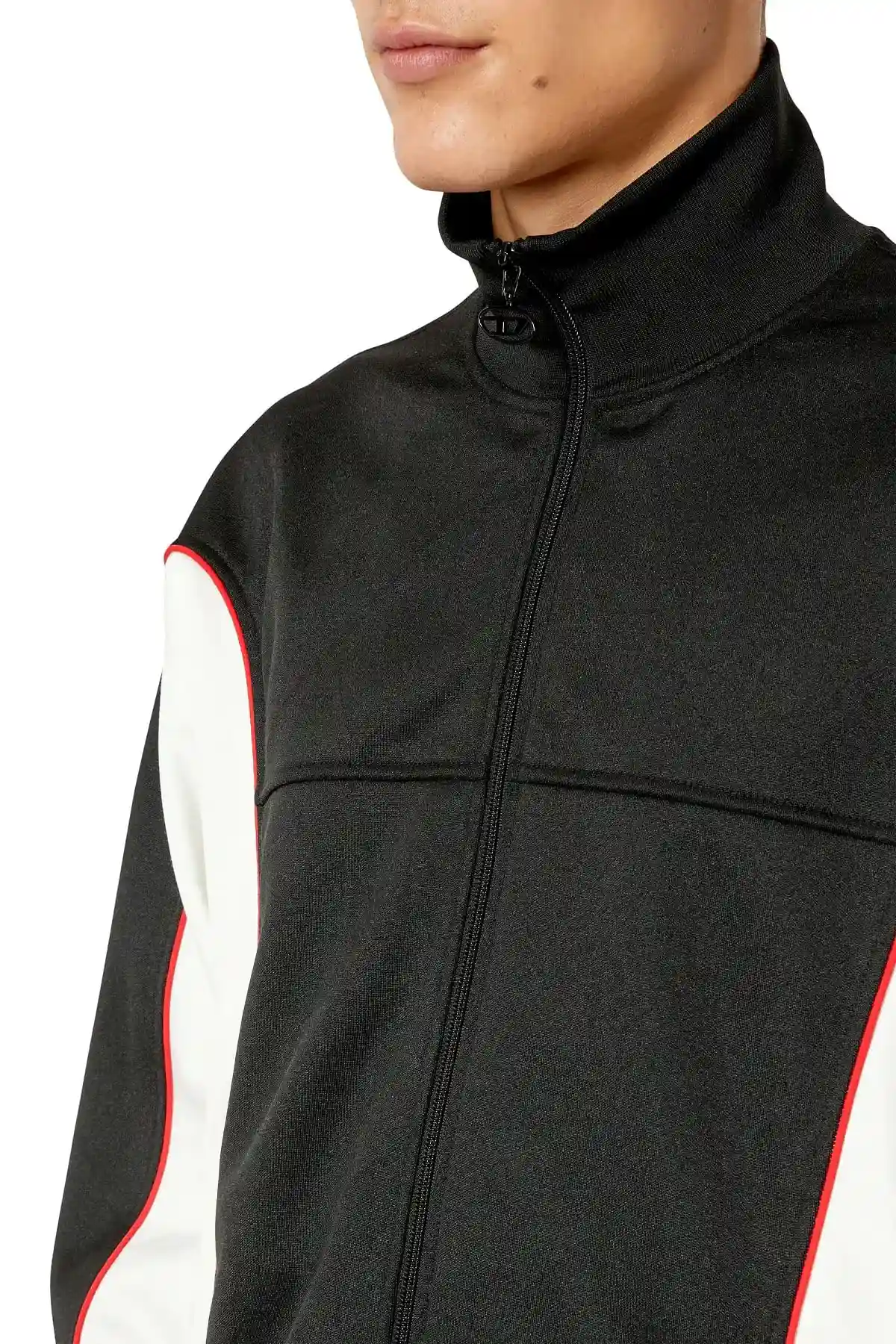 White and Black Track jacket with colour-block sides