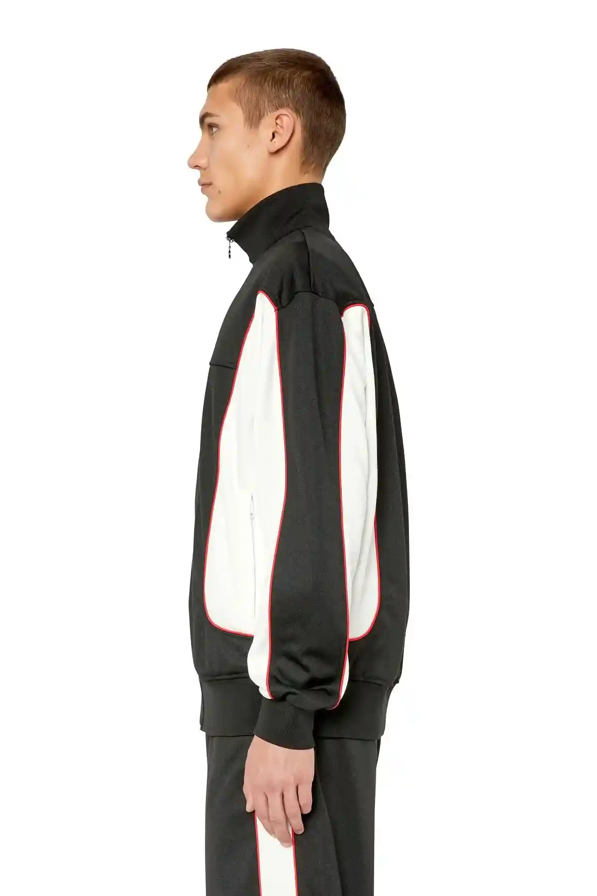 White and Black Track jacket with colour-block sides
