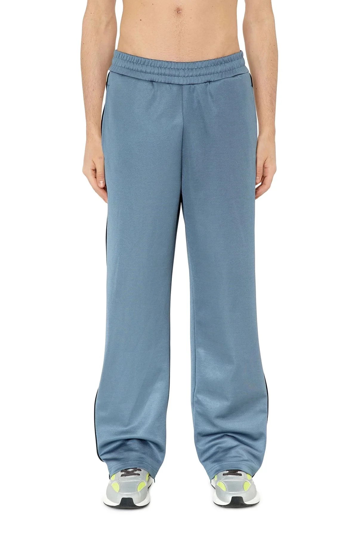 Blue Track pants with colour-block sides