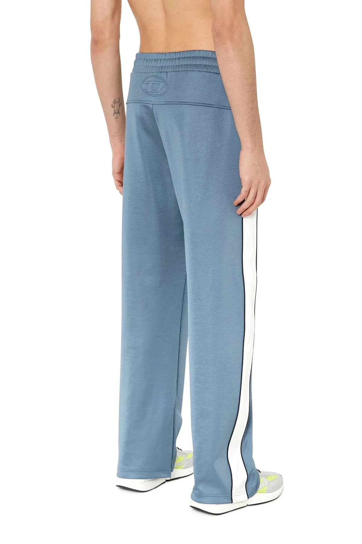 Blue Track pants with colour-block sides