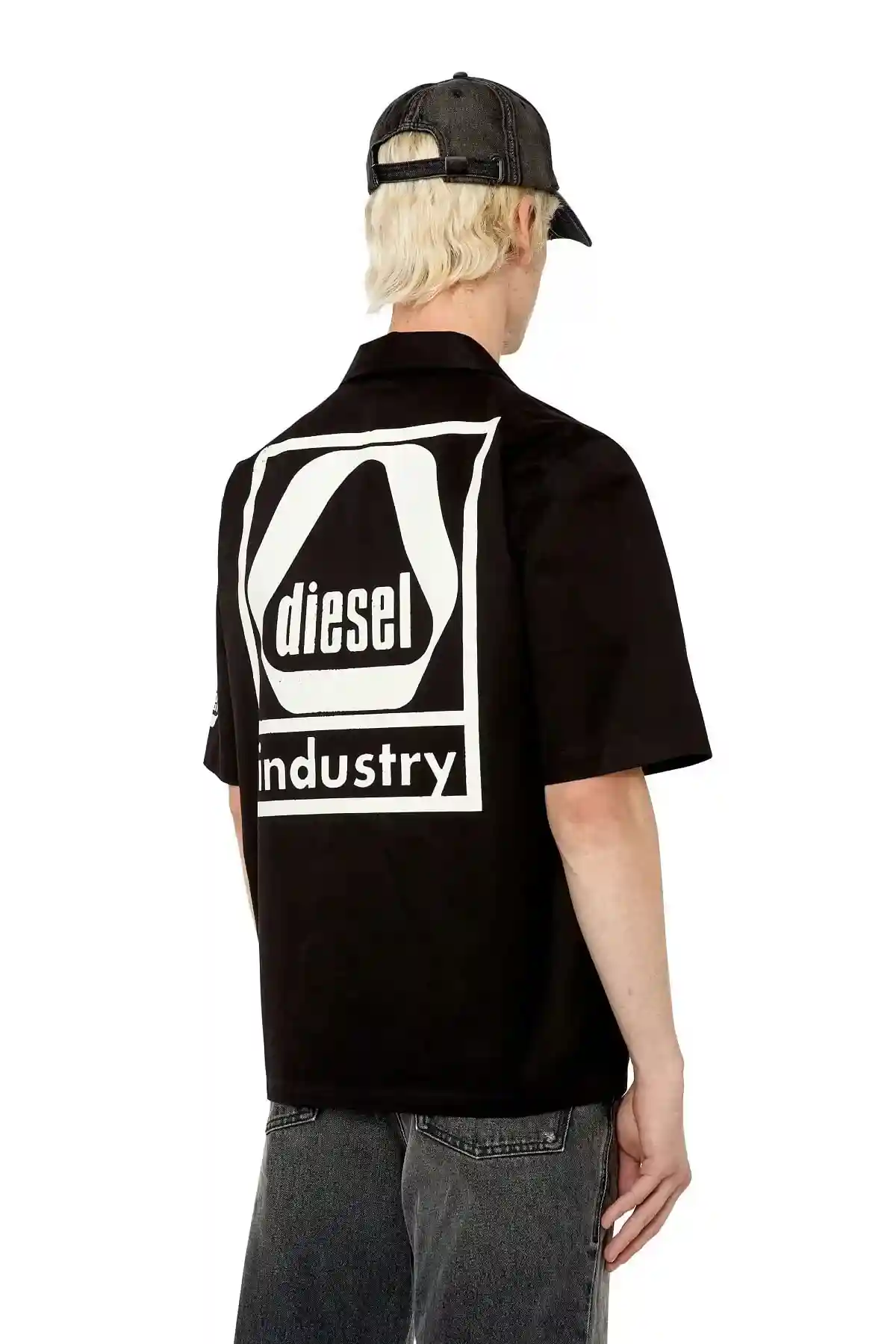 Black Bowling shirt with utility logo