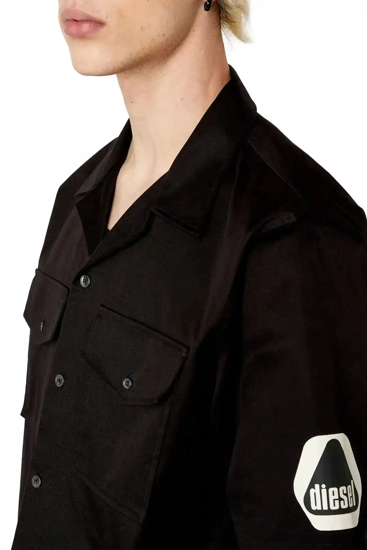 Black Bowling shirt with utility logo