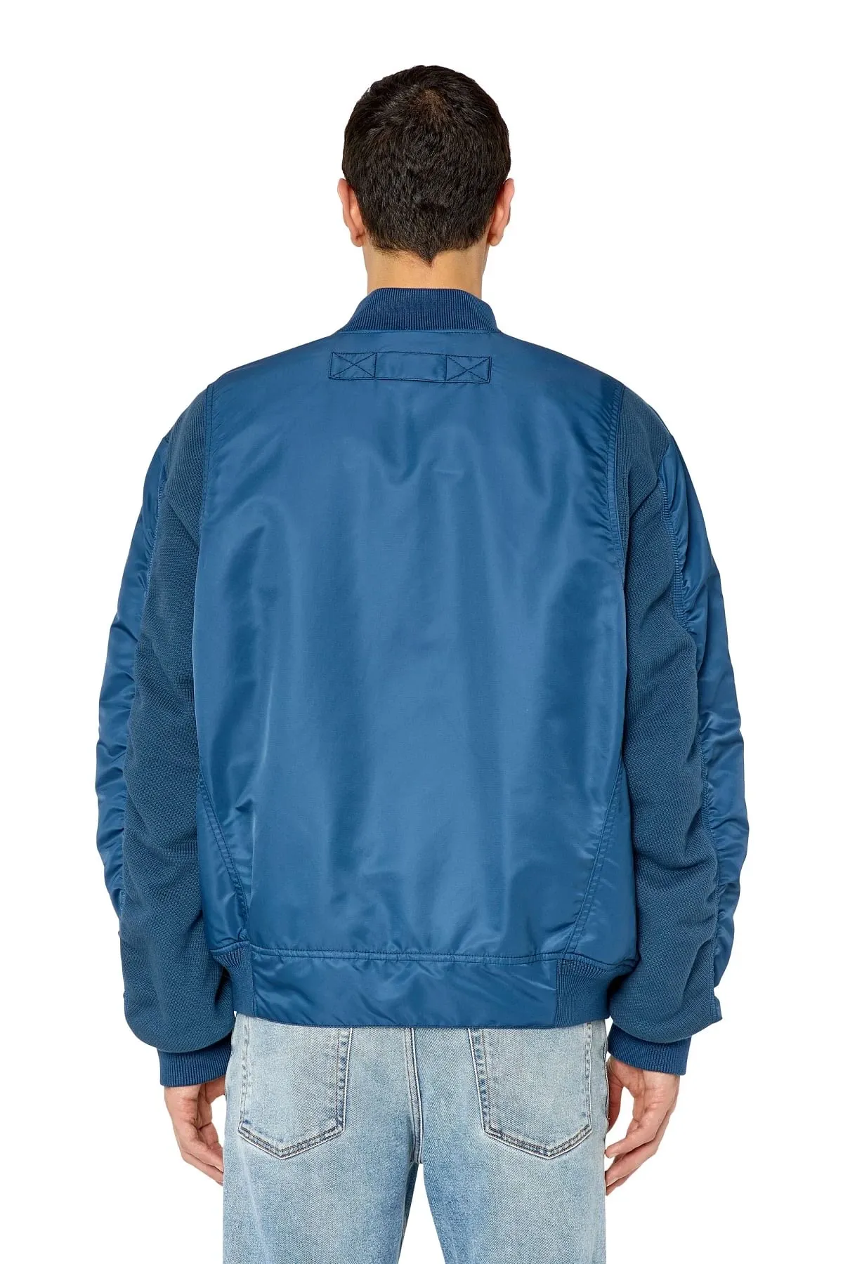 Blue Reversible bomber in padded nylon