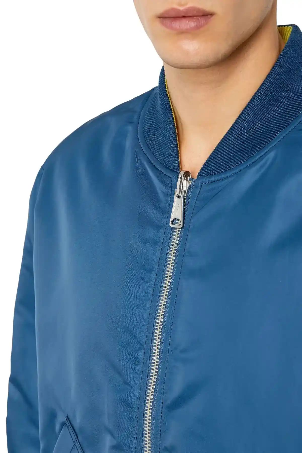 Blue Reversible bomber in padded nylon