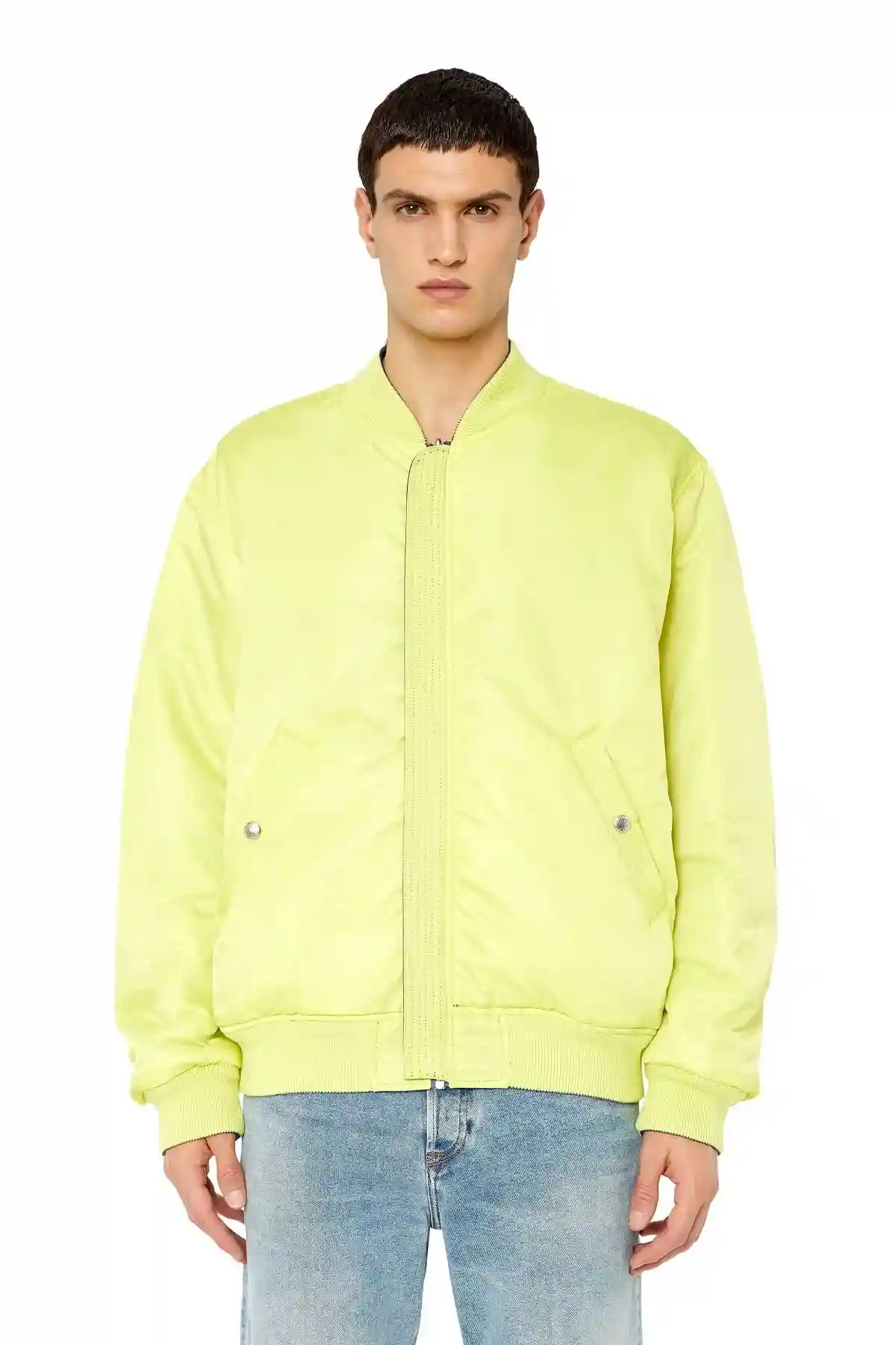 Blue Reversible bomber in padded nylon
