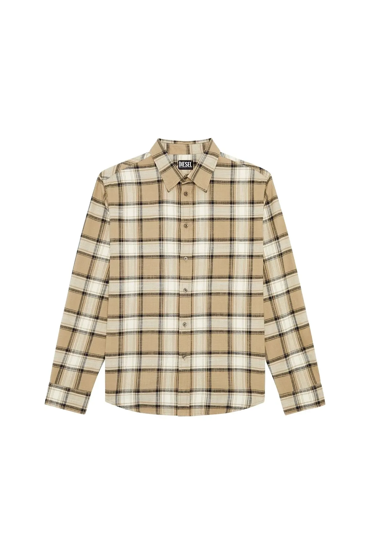 Beige and Black Check flannel shirt