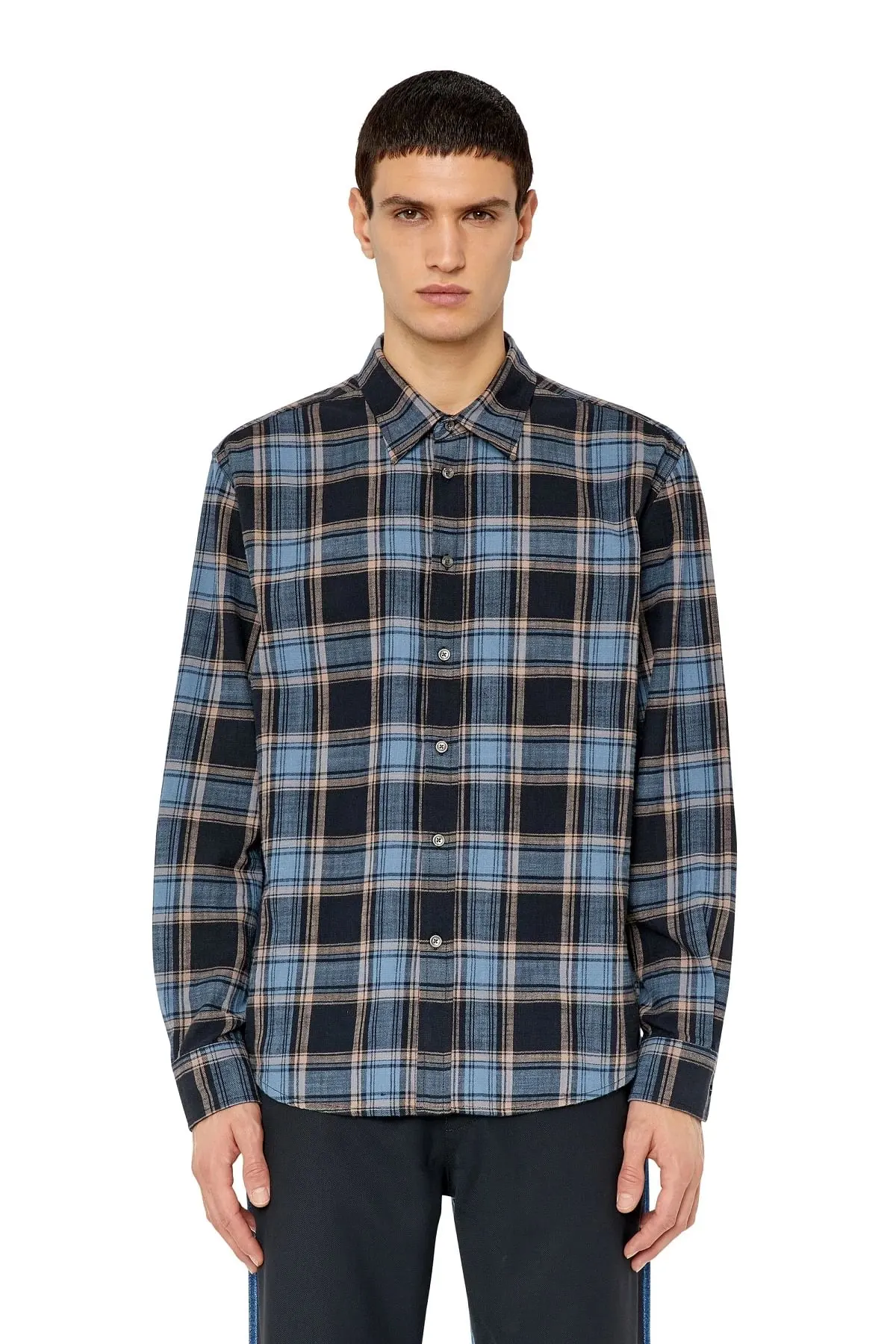 Blue and Black Check flannel shirt