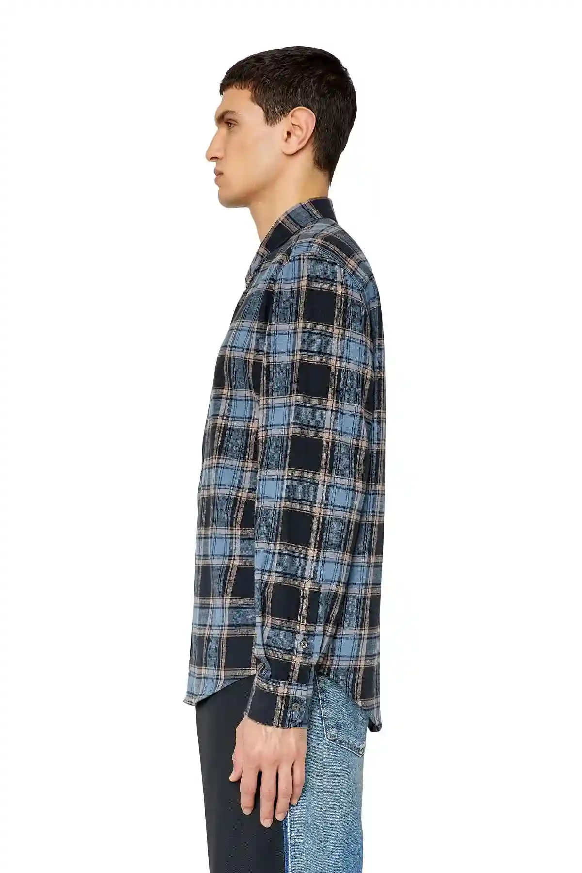 Blue and Black Check flannel shirt