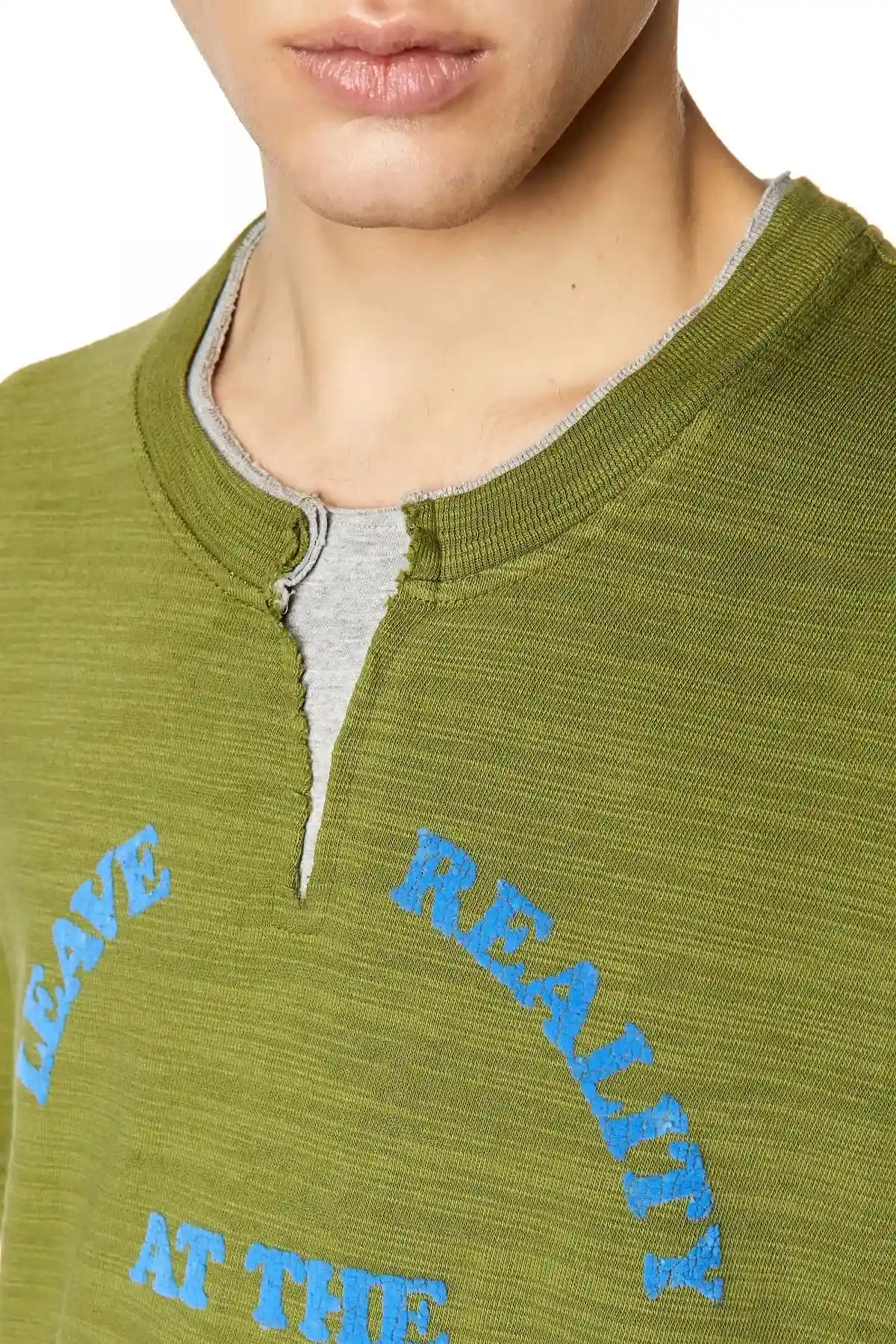 Green T-shirt with layered effect