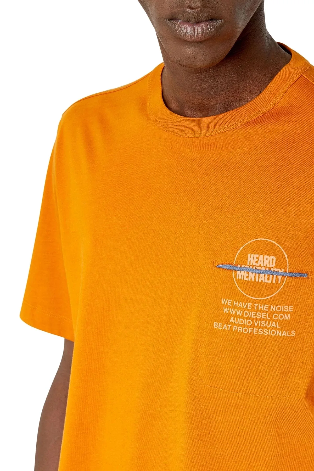 Orange Logo-print T-shirt with contrast detail