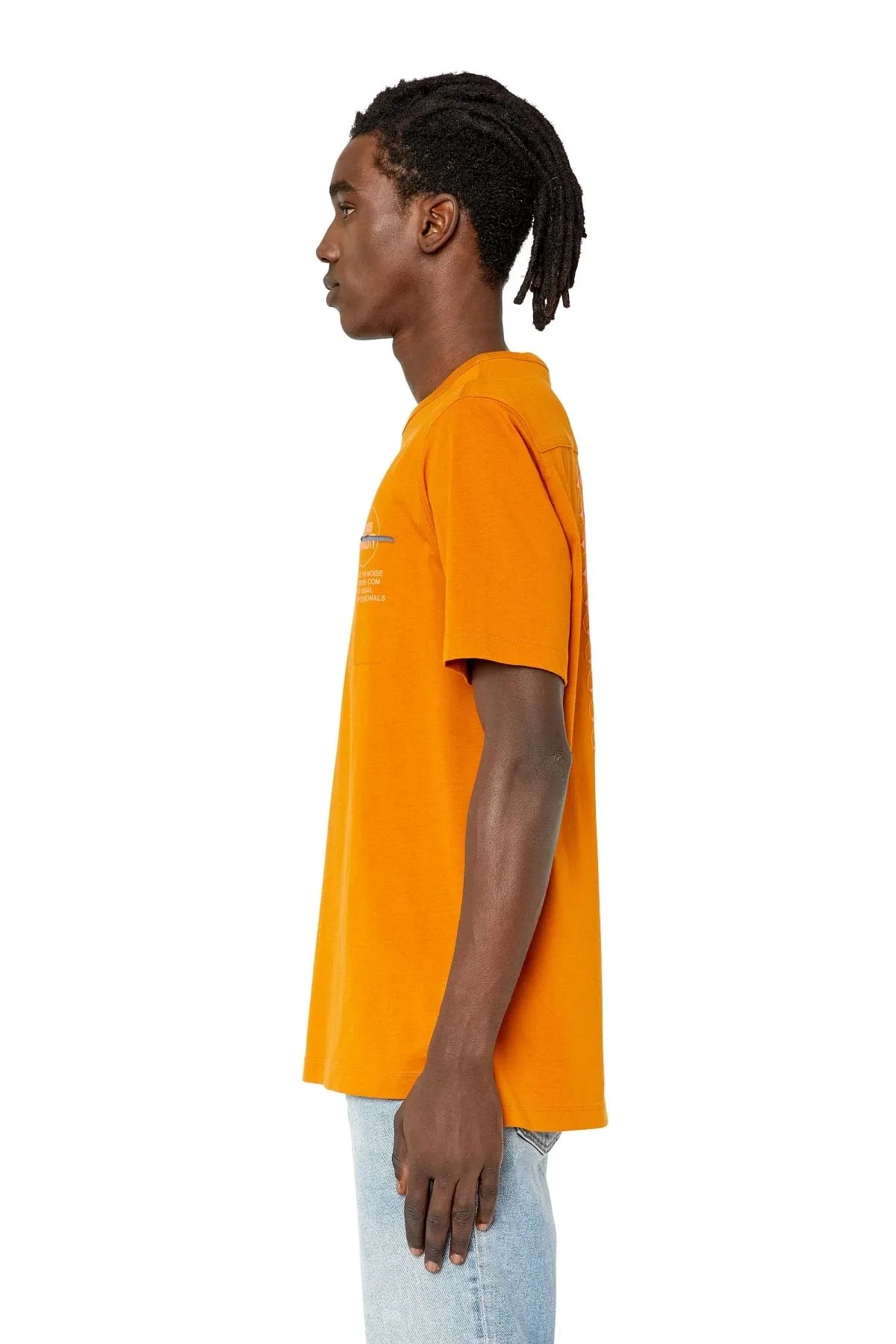 Orange Logo-print T-shirt with contrast detail