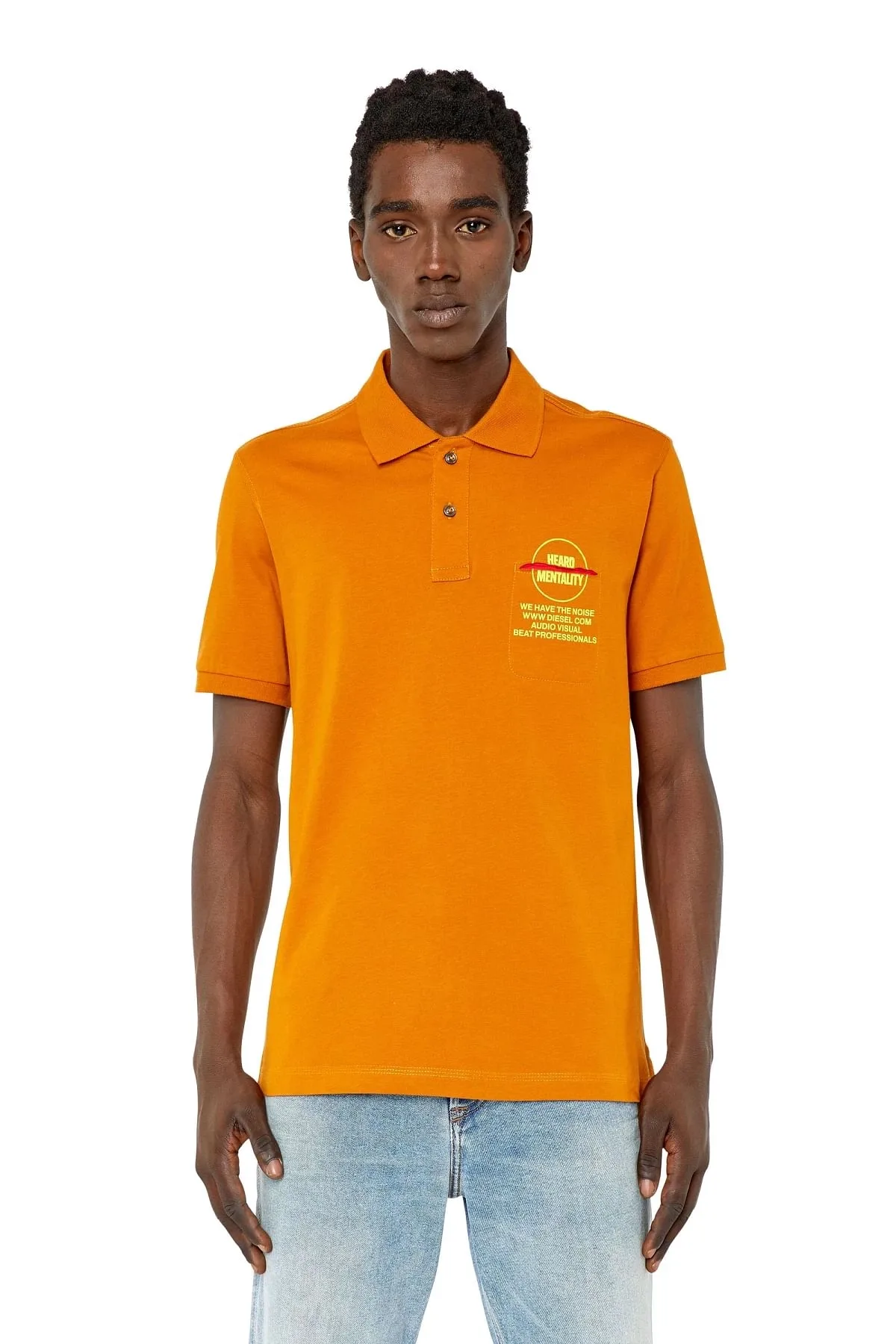 Orange Polo shirt with contrast detail