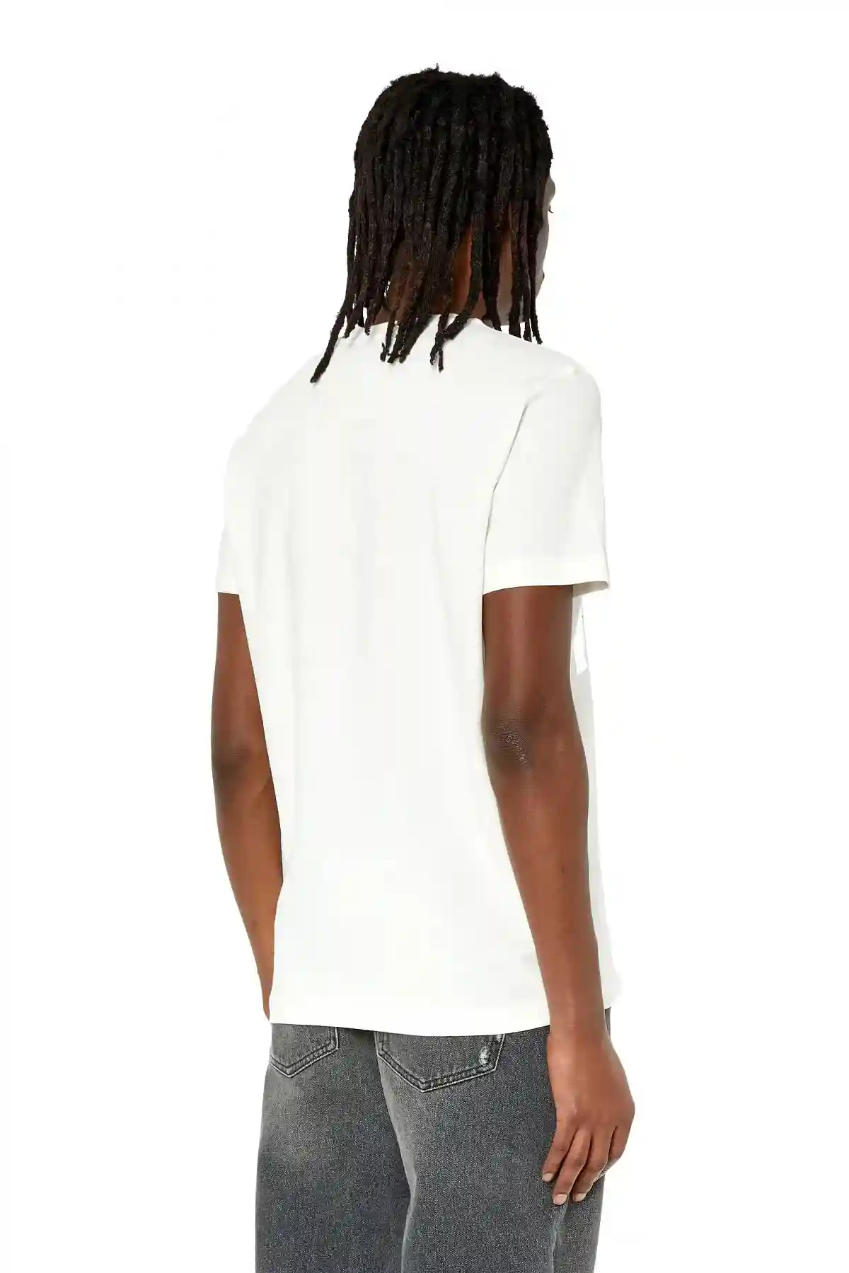 White T-shirt with metallic blurry-face print