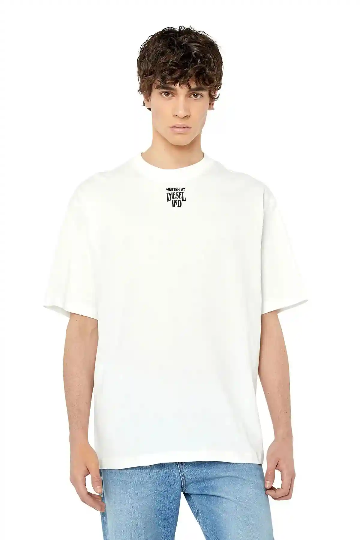 White Oversized T-shirt with fuel can print