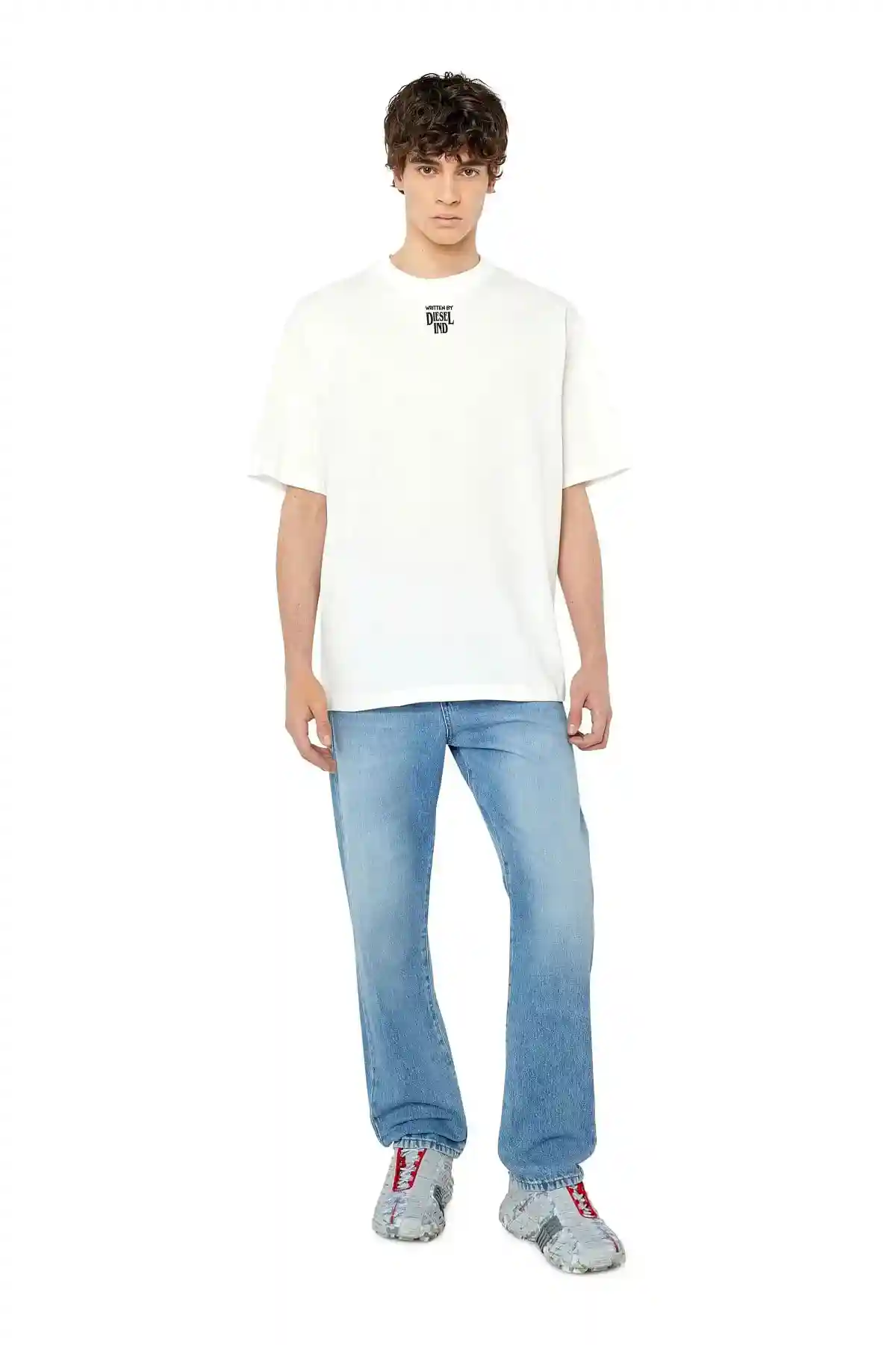 White Oversized T-shirt with fuel can print