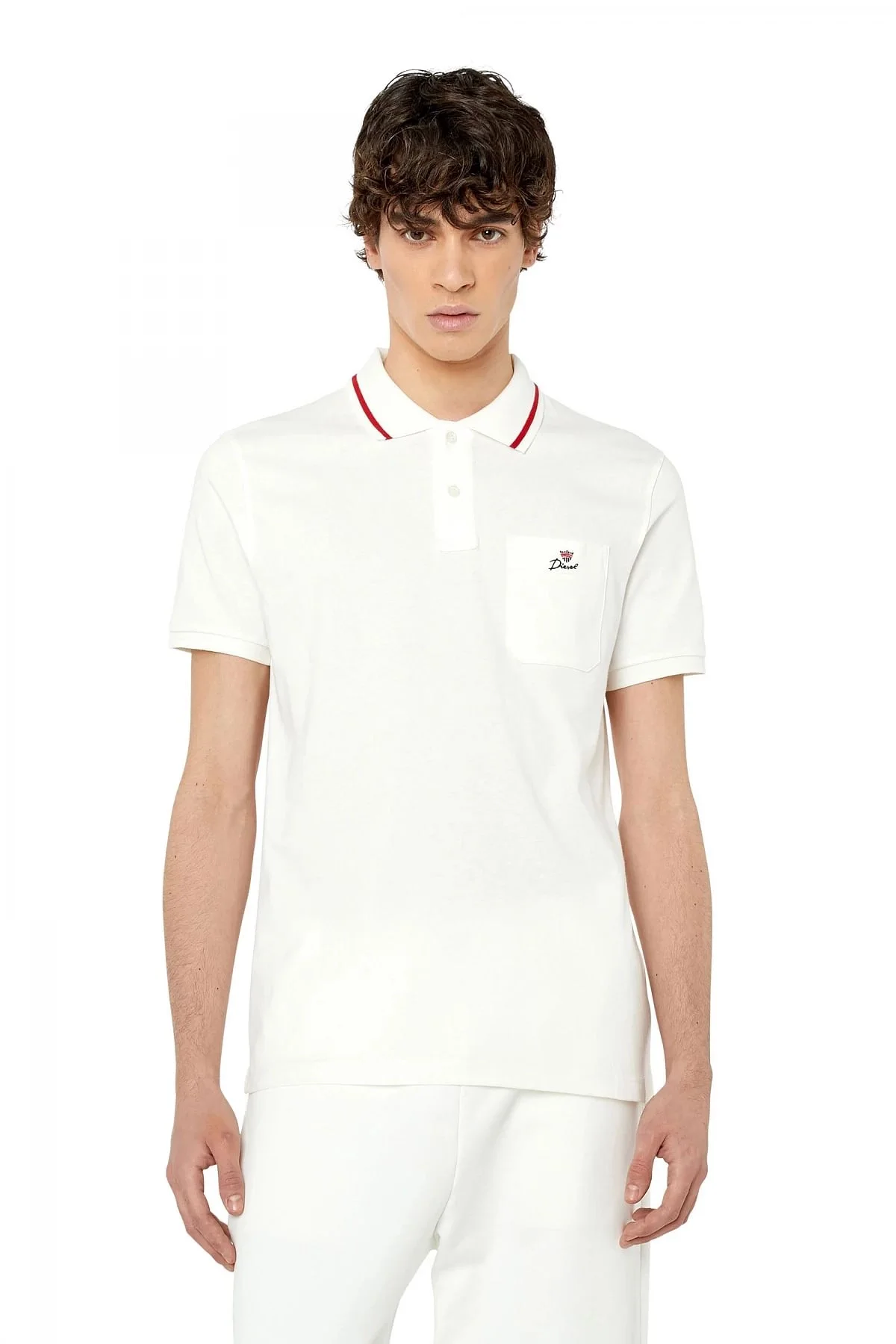 White Polo shirt with crown emblem