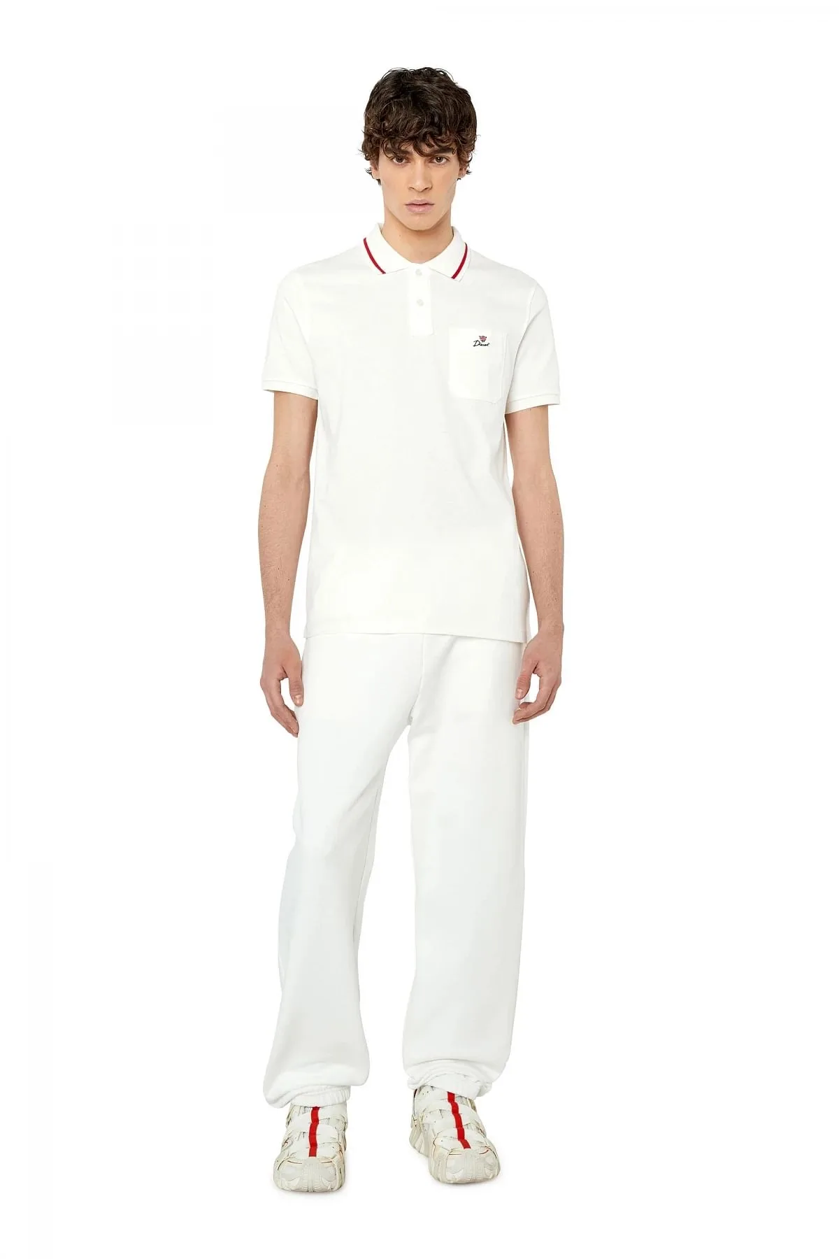 White Polo shirt with crown emblem