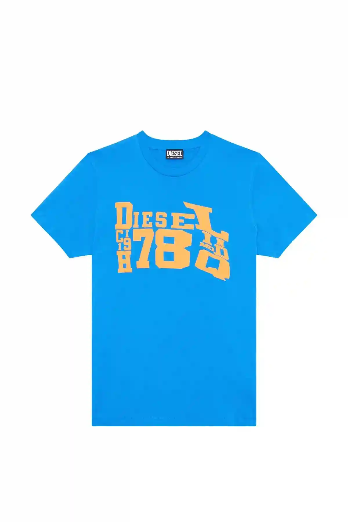 Blue T-shirt with chest jumbled logo