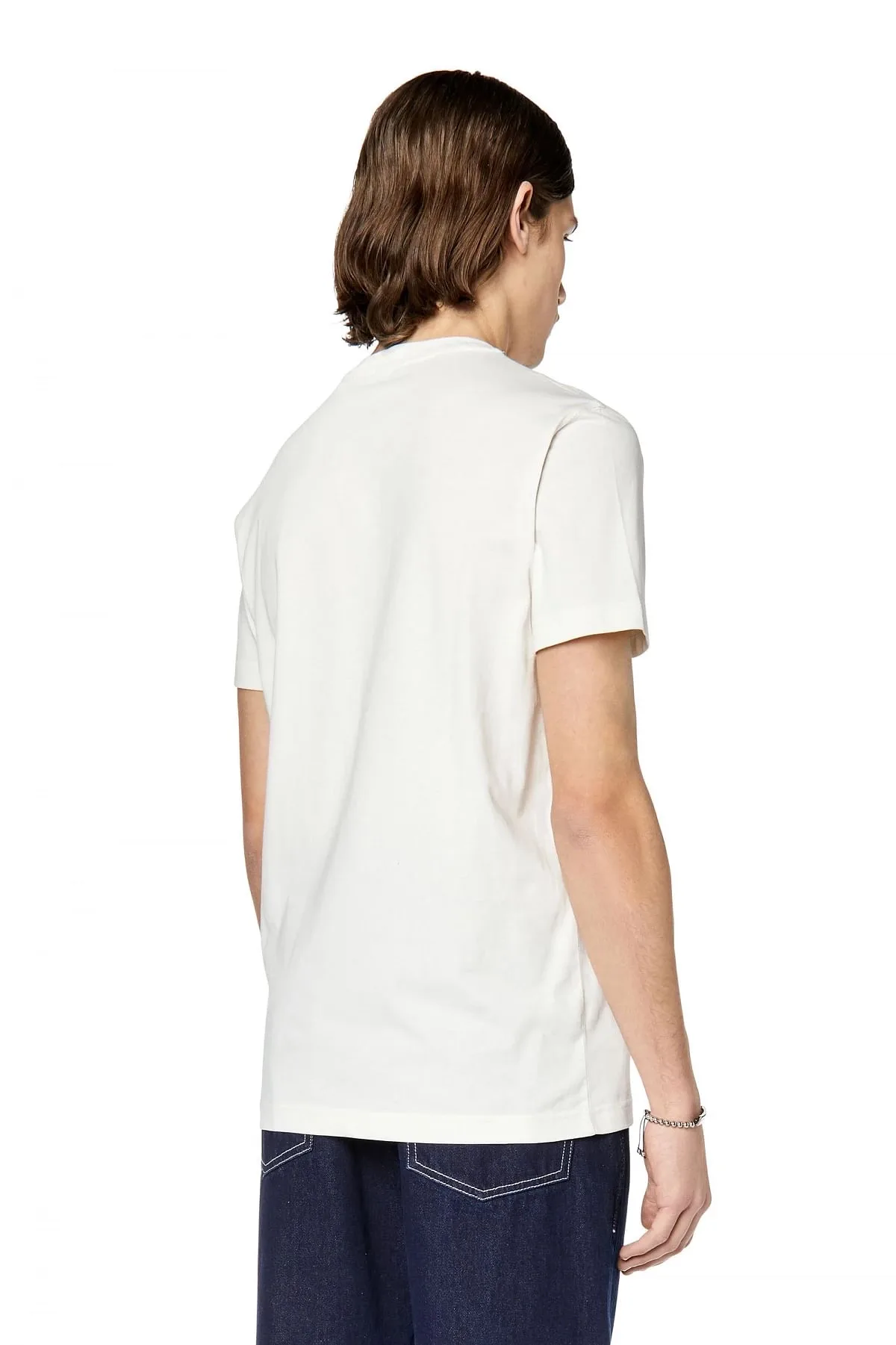 White T-shirt with Diesel store photo print