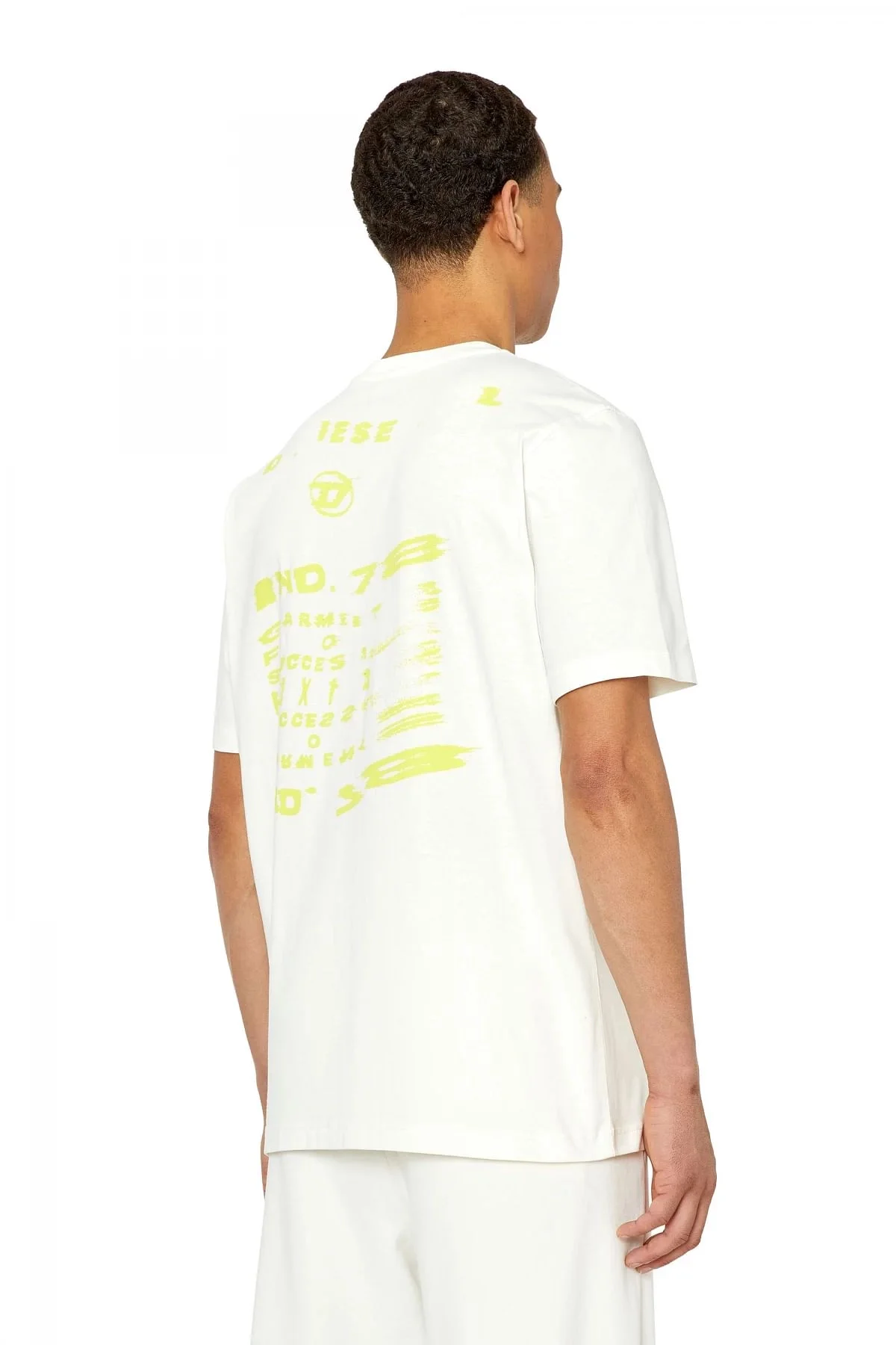 White T-shirt with distorted logo print