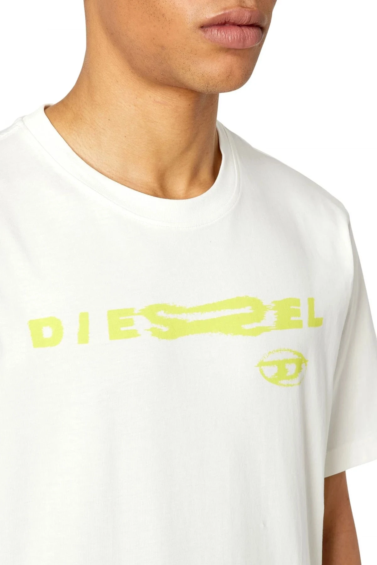 White T-shirt with distorted logo print