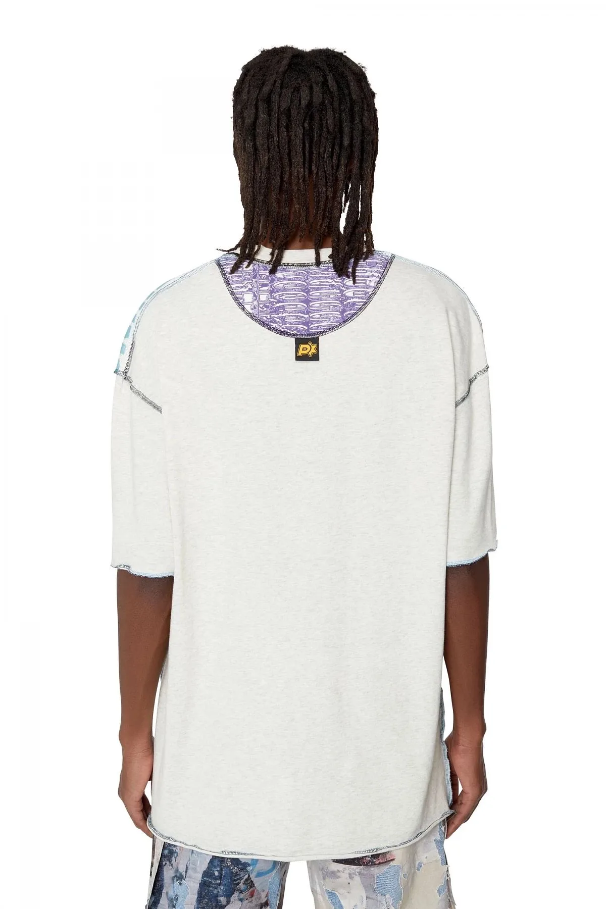 Grey T-shirt with contrast stitching