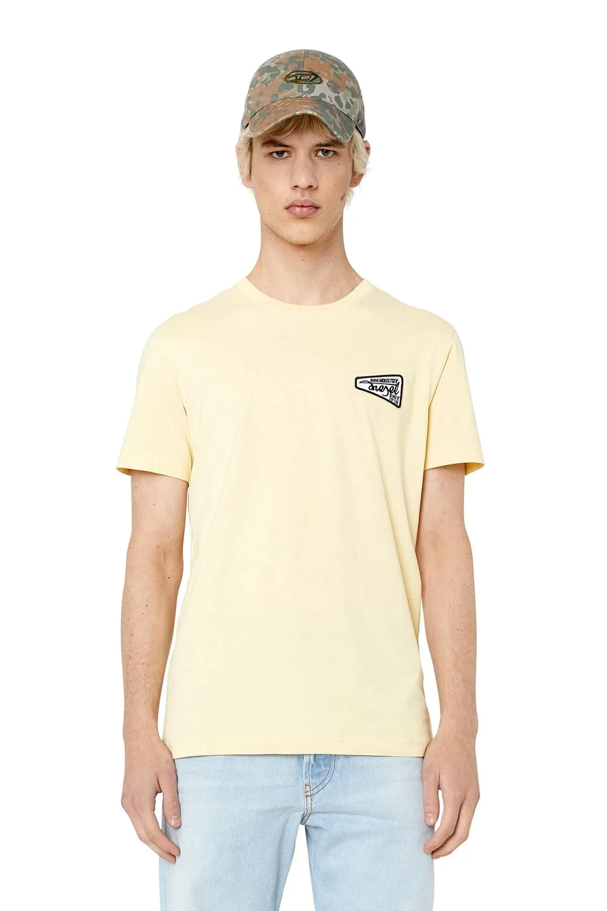 Yellow T-shirt with Brave Industry logo patch