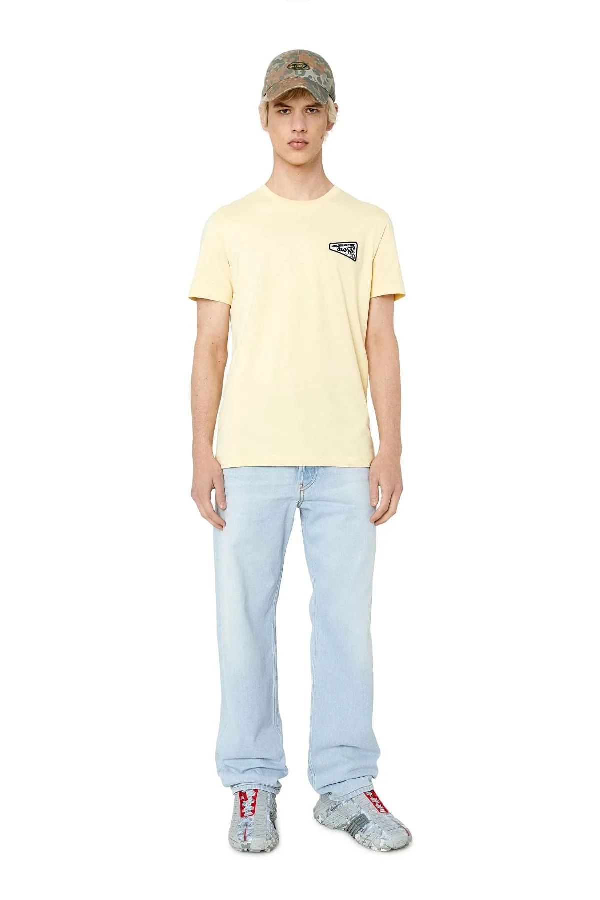 Yellow T-shirt with Brave Industry logo patch