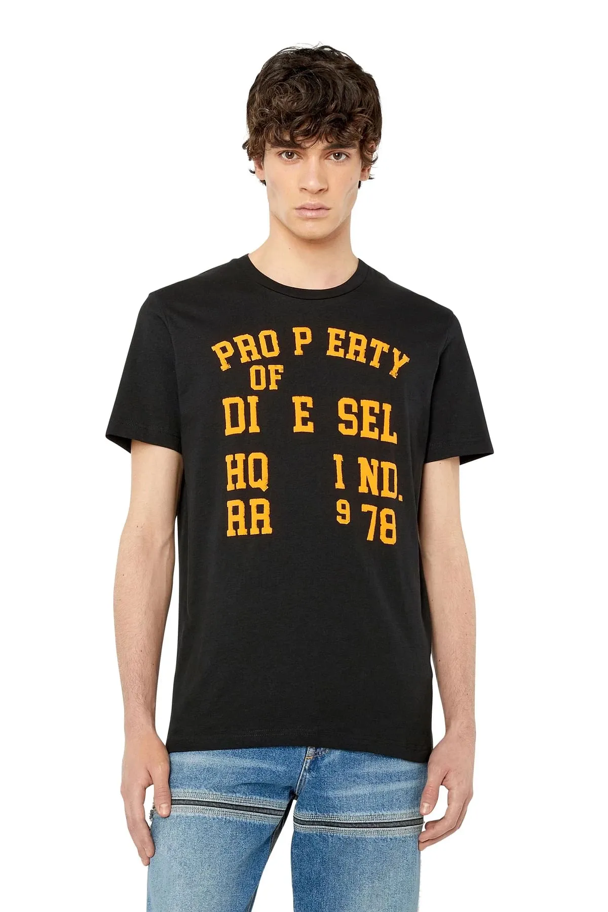 Black T-shirt with Property of Diesel print
