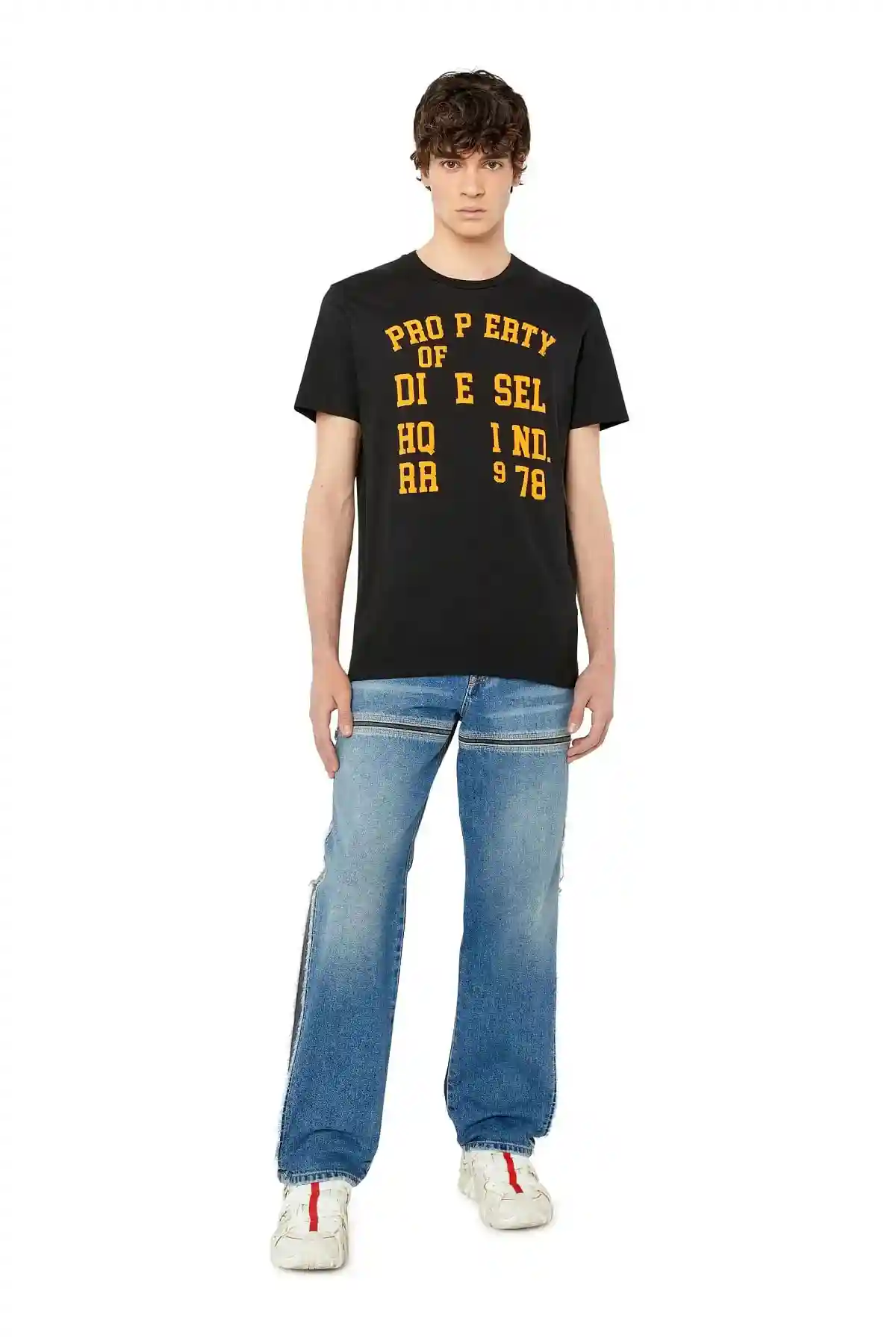 Black T-shirt with Property of Diesel print