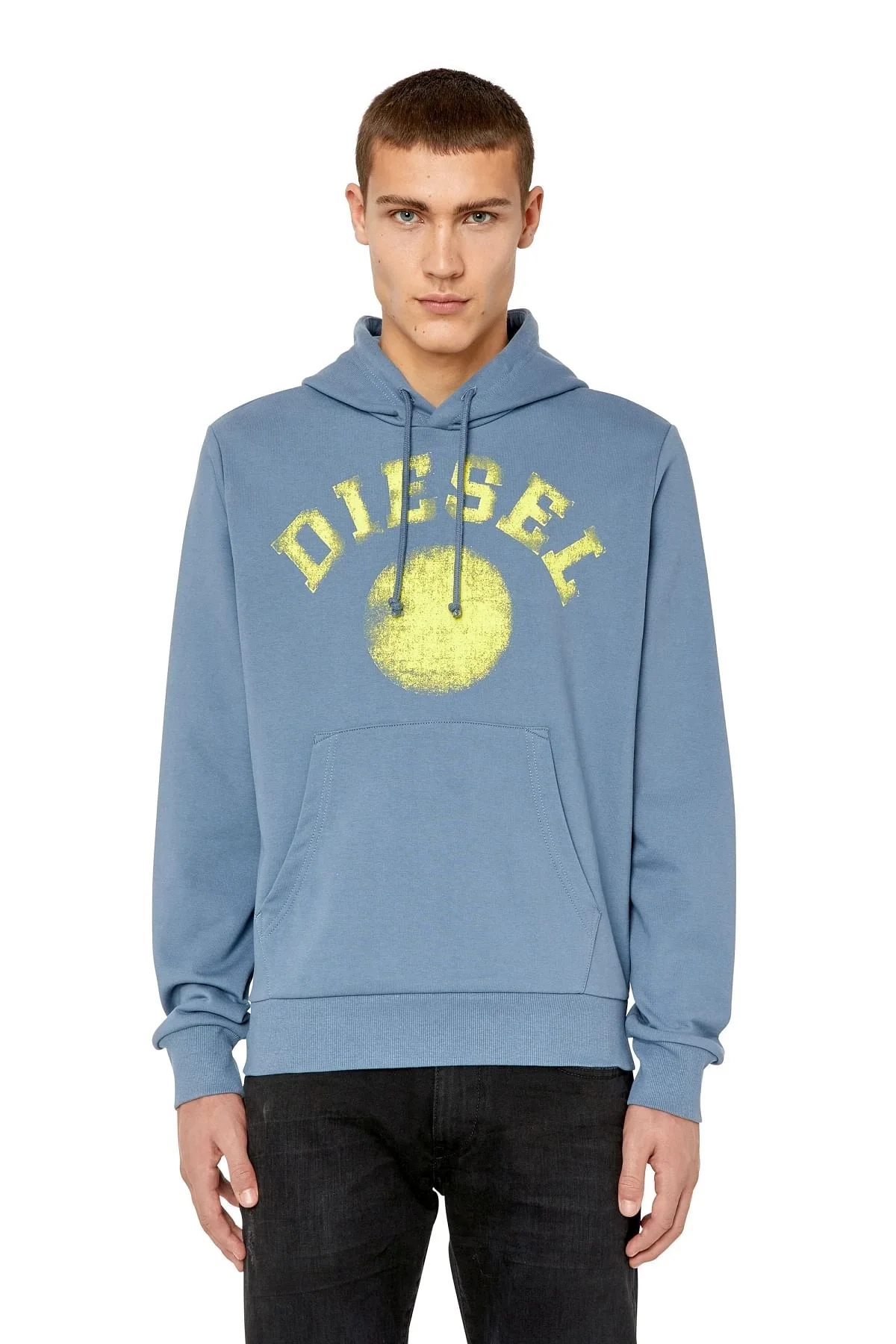 Blue Hoodie with Diesel circle print