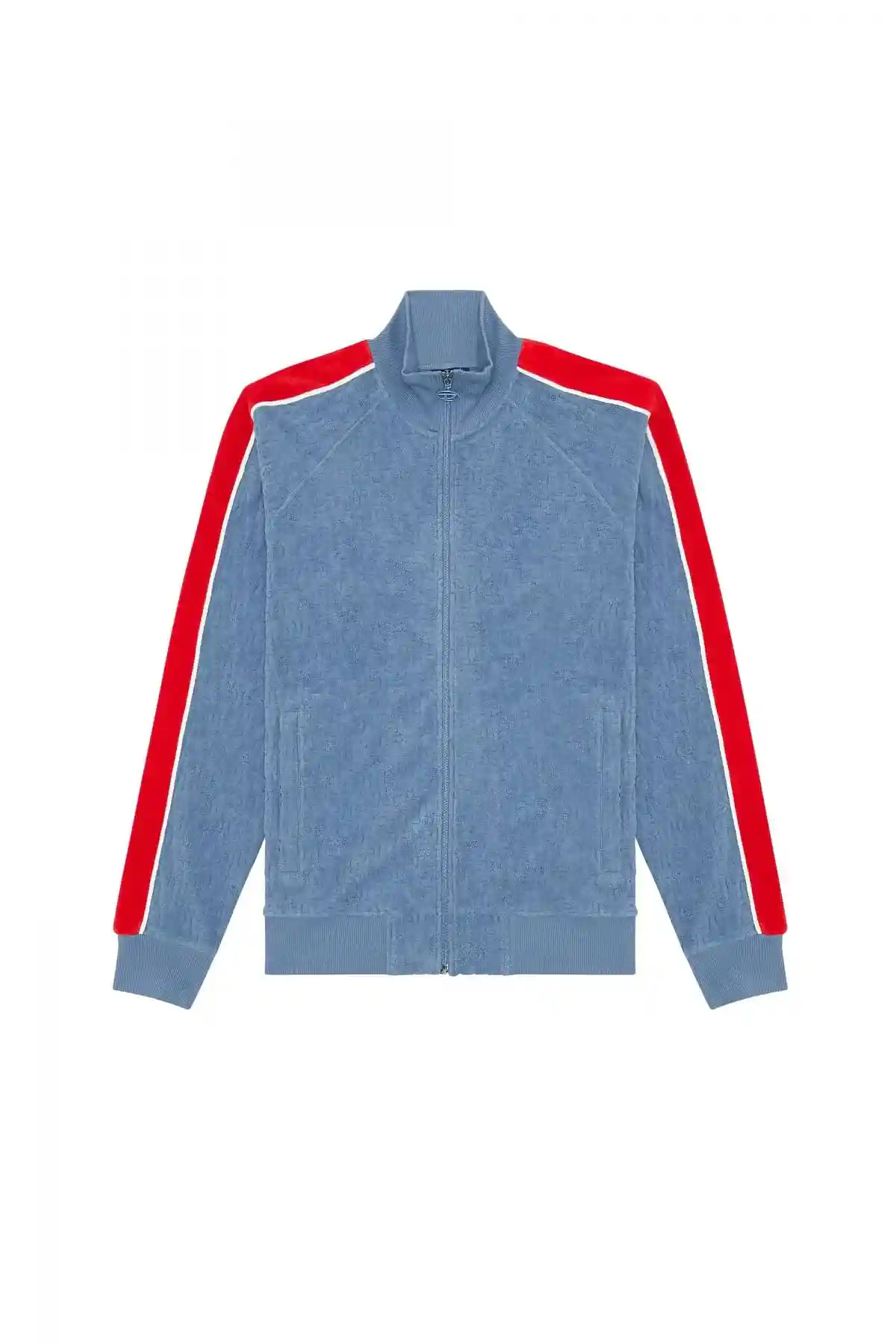 Blue Track jacket with monogram motif