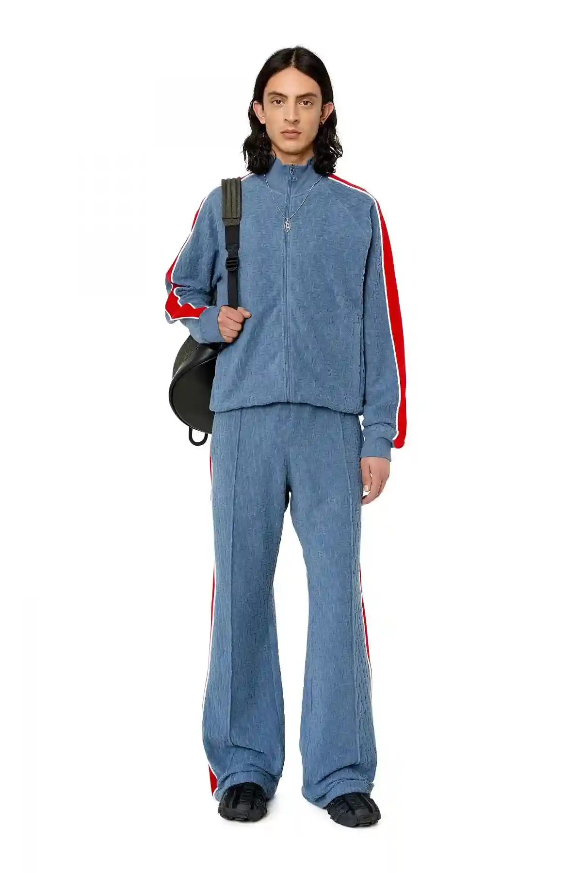 Blue Track pants with monogram motif