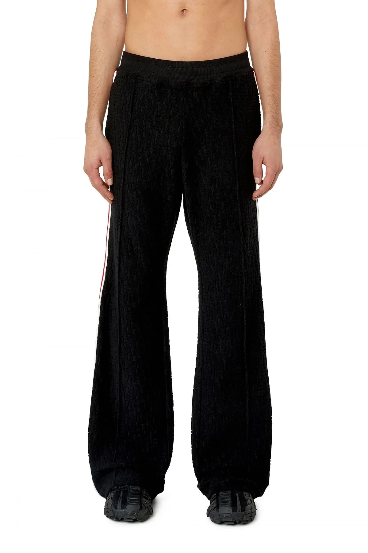 Black Track pants with monogram motif