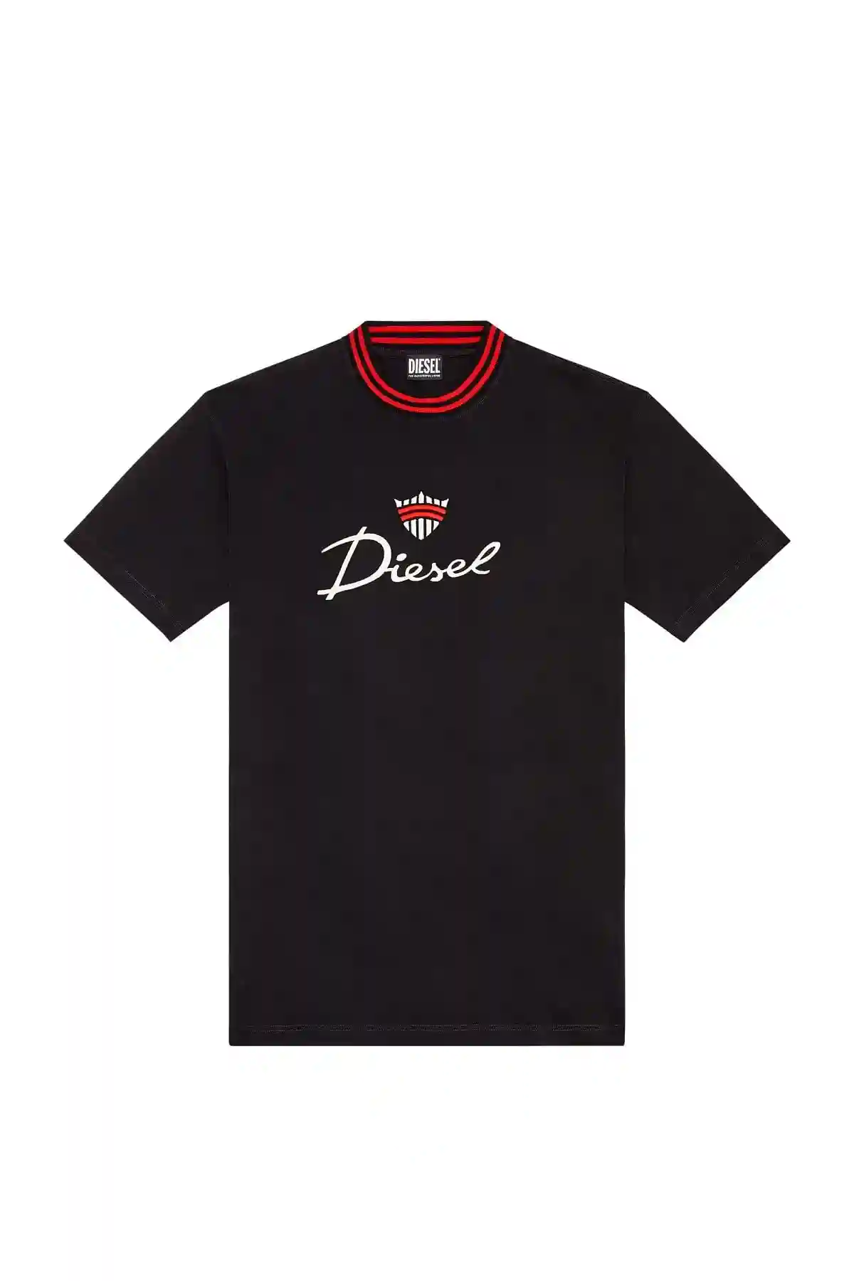 Black T-shirt with crown logo embroidery