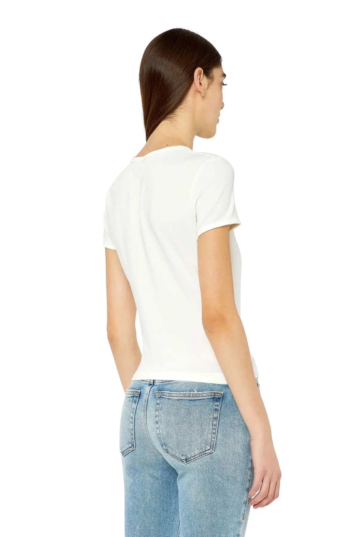 White T-shirt with logo embroidery