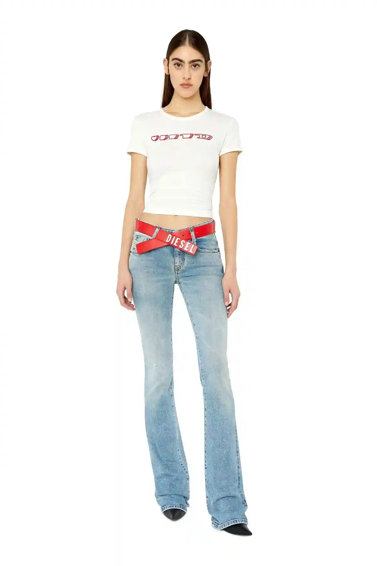 White T-shirt with logo embroidery