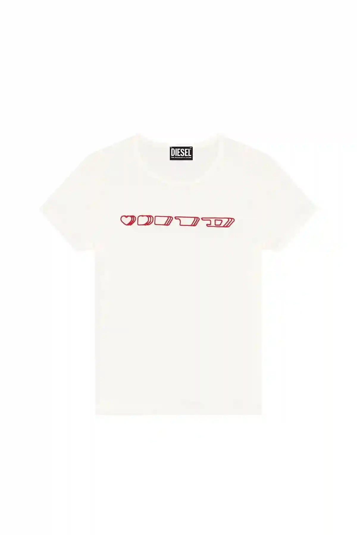 White T-shirt with logo embroidery