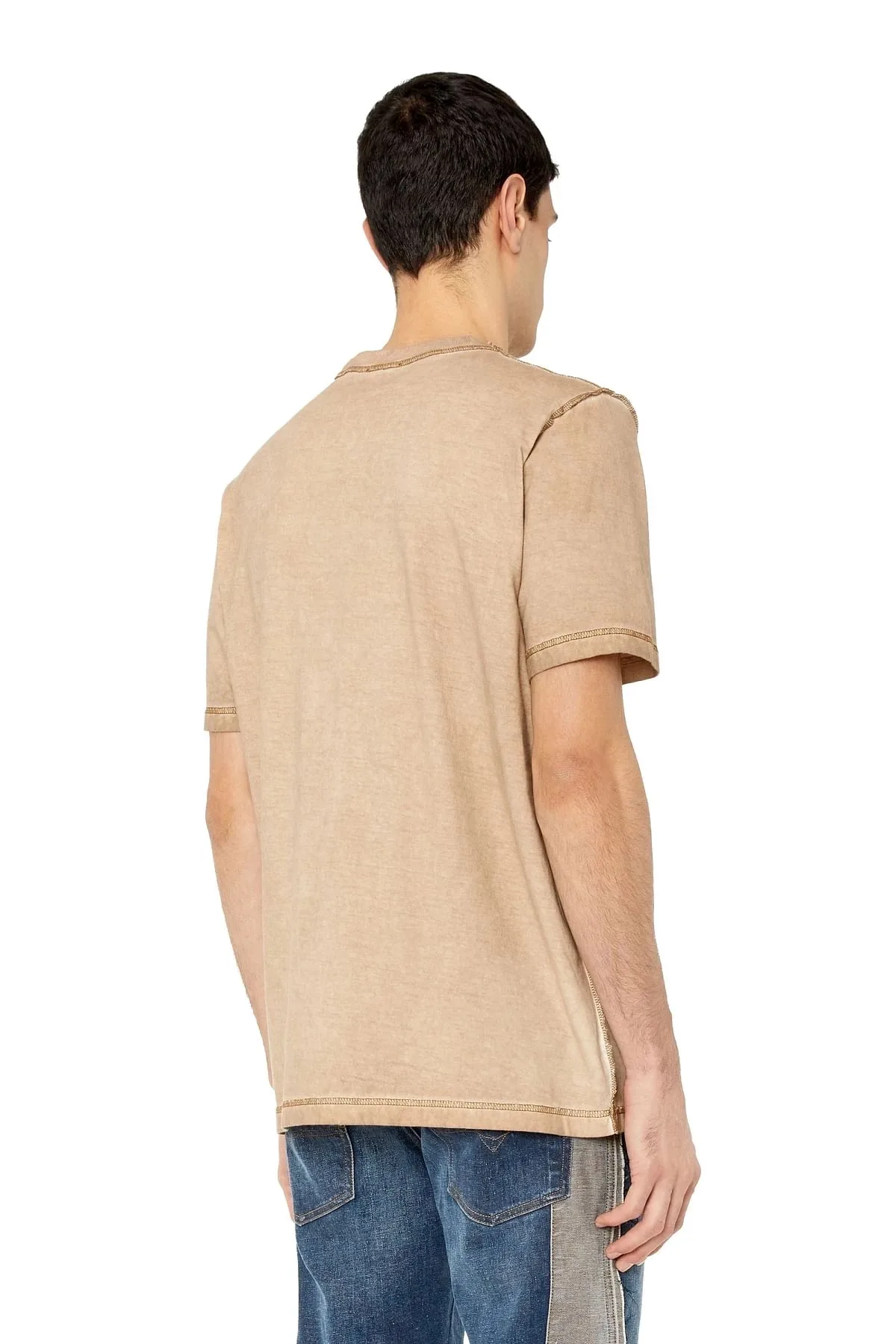 Beige and Red T-shirt with jacron patch print