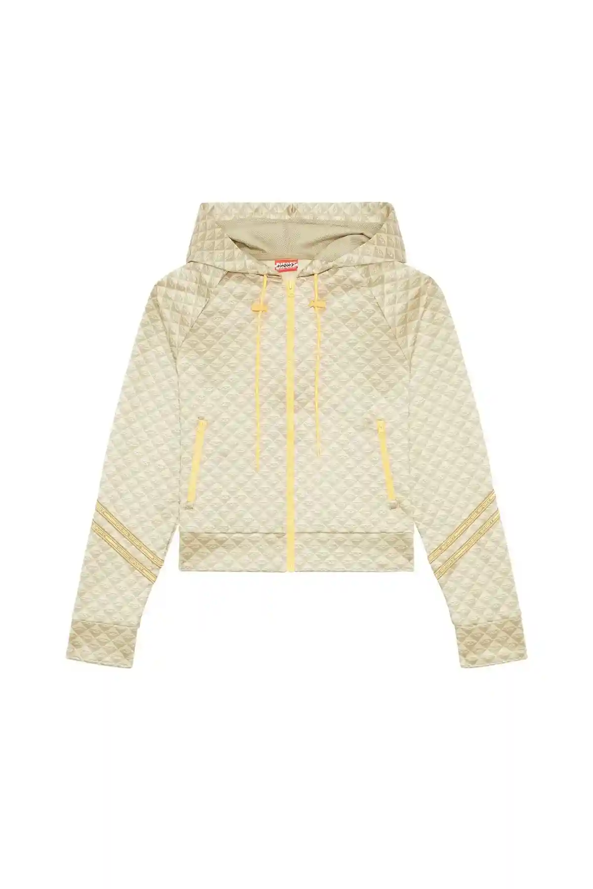 Beige Monogram hooded track jacket