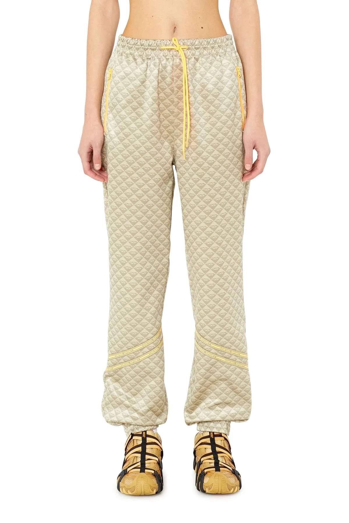 Beige Monogram track pants