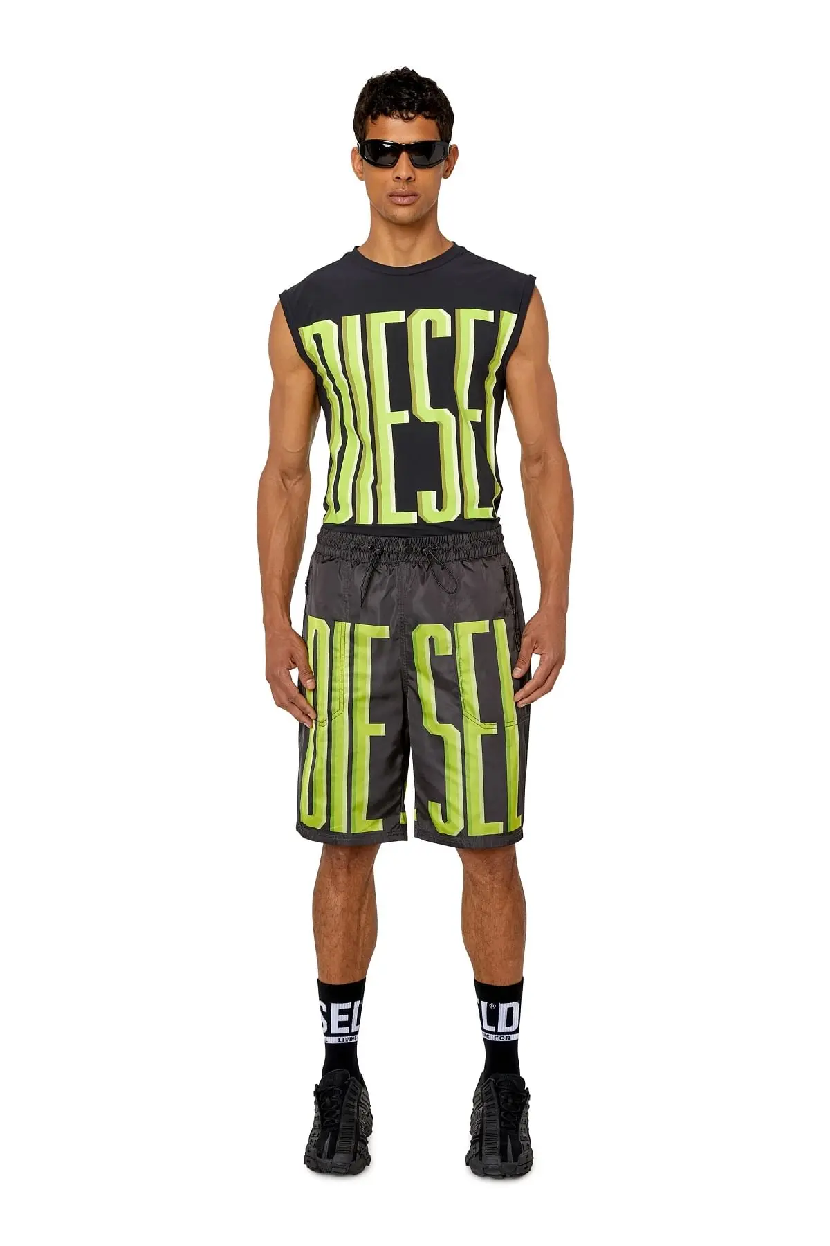 Black Shorts with maxi lettering