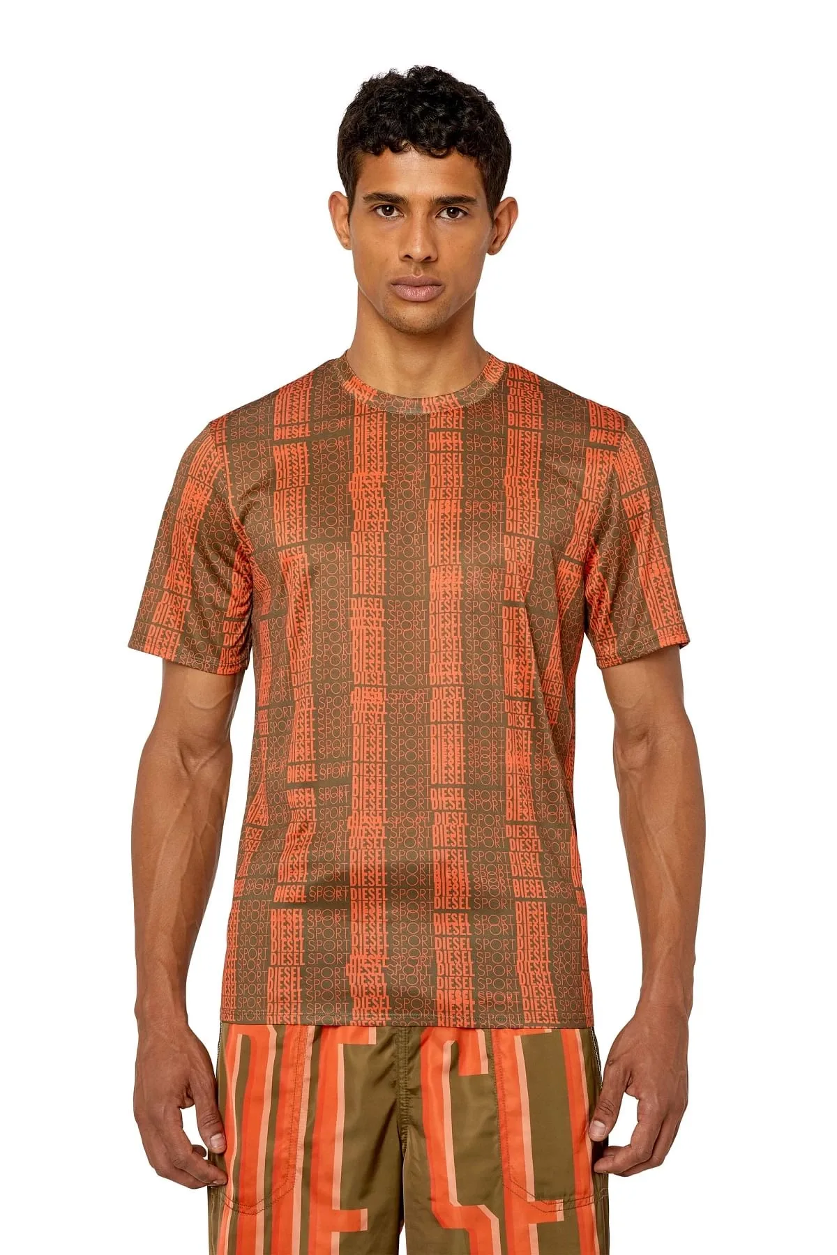 Orange Sport T-shirt with all-over logo