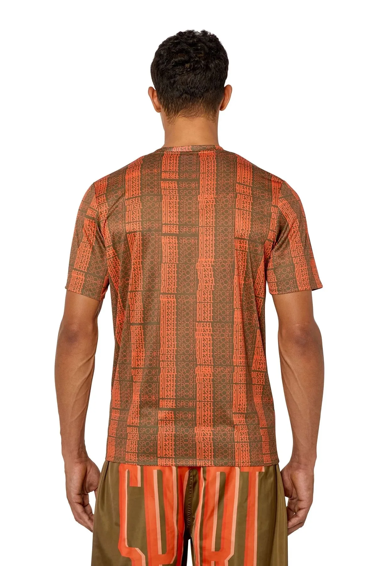 Orange Sport T-shirt with all-over logo
