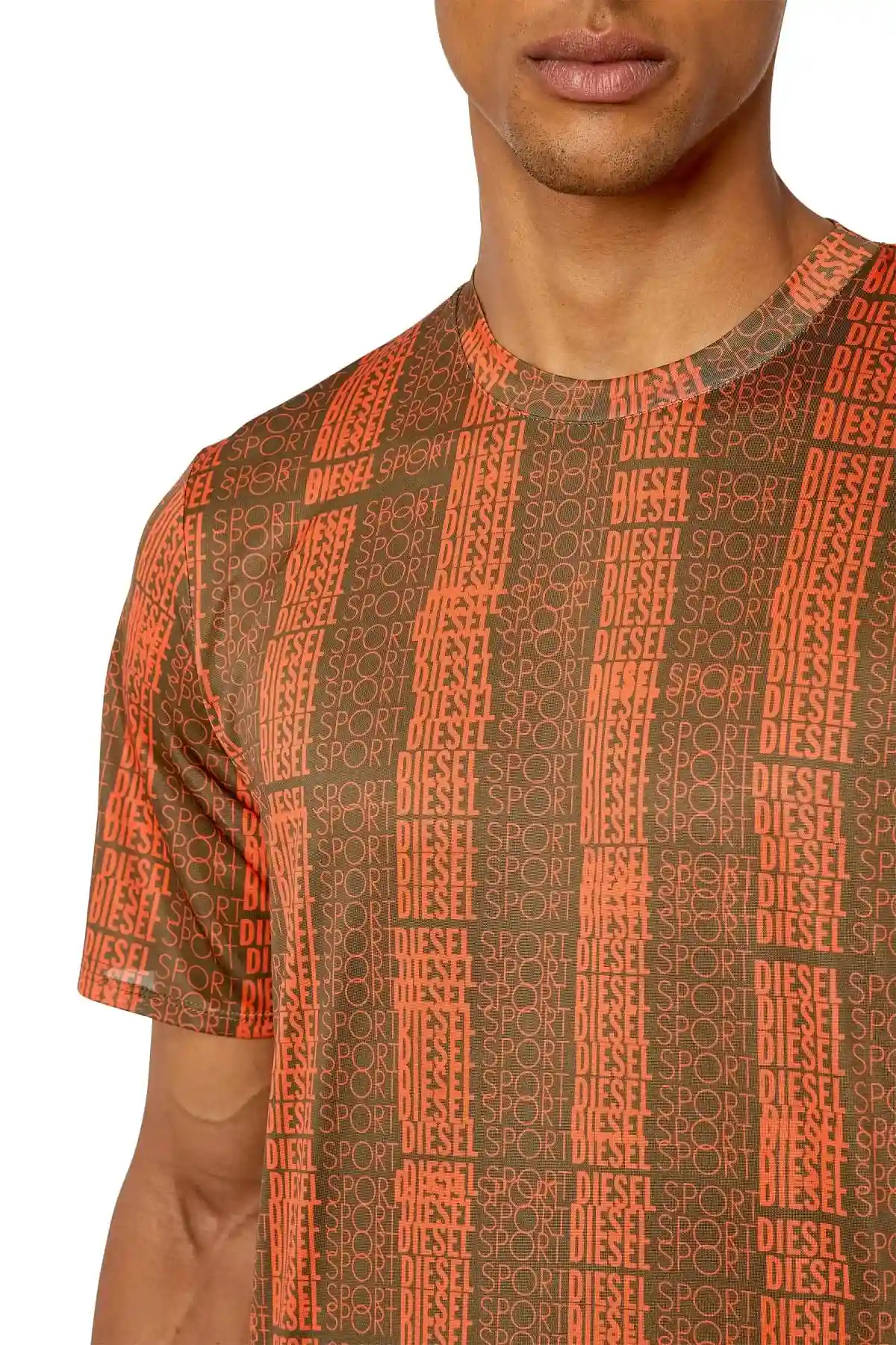 Orange Sport T-shirt with all-over logo
